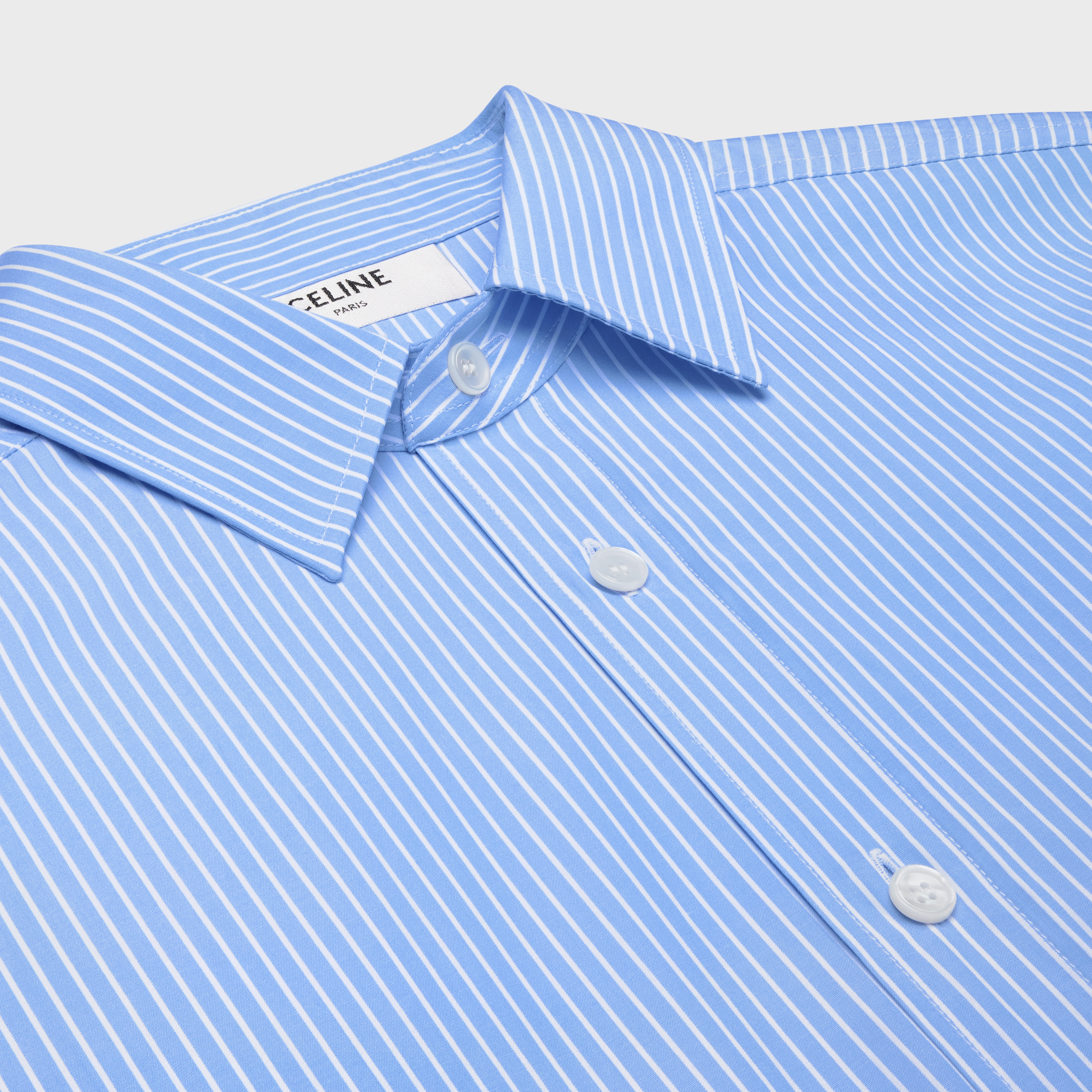 cropped shirt in striped cotton poplin - 3