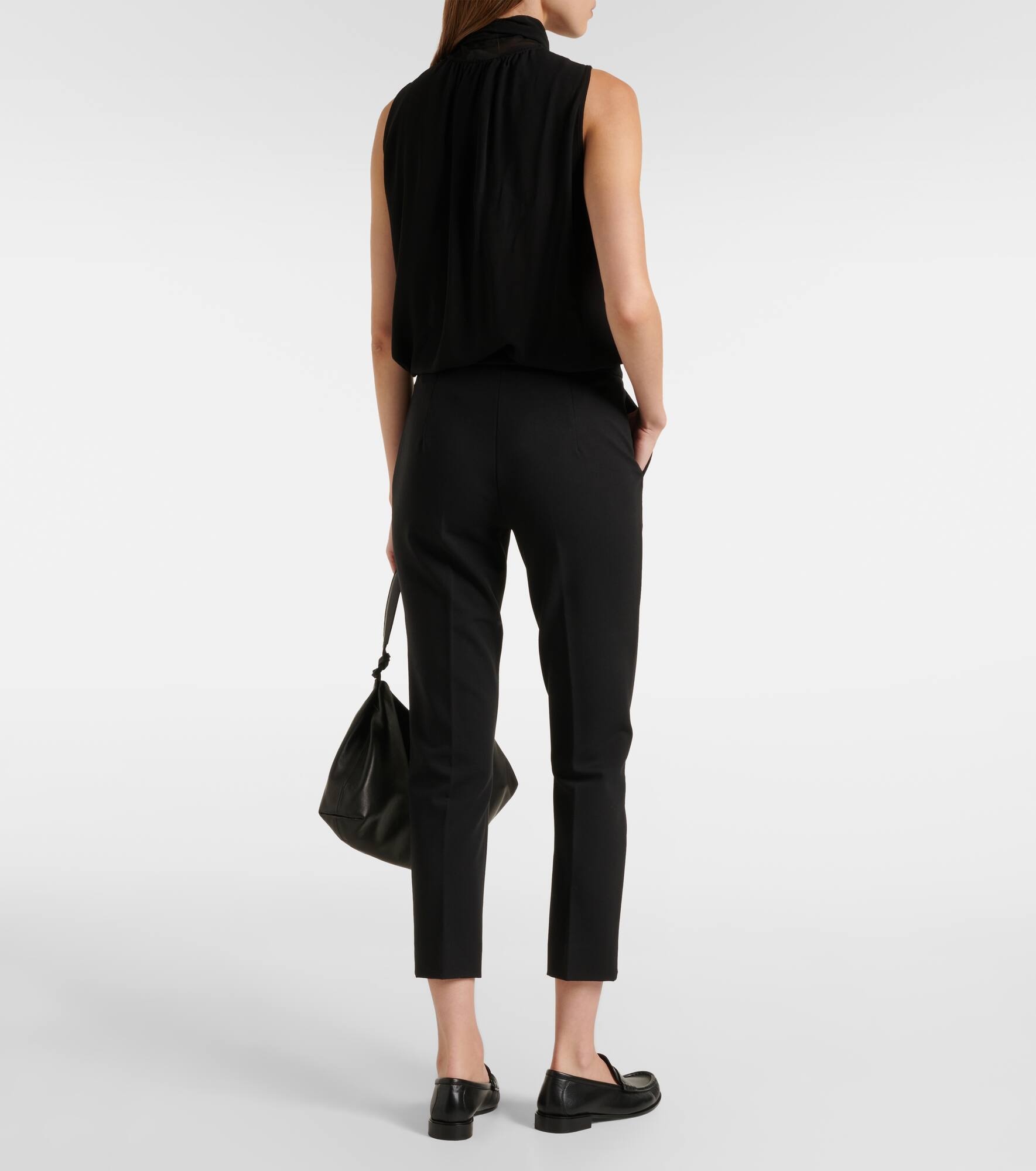 Cropped jersey slim pants - 3