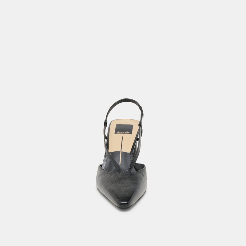 GINAY HEELS BLACK LEATHER 8