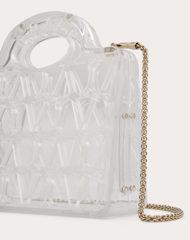 LE TROISEME MINI SHOPPING BAG IN PLEXI TOILE ICONOGRAPHE 4
