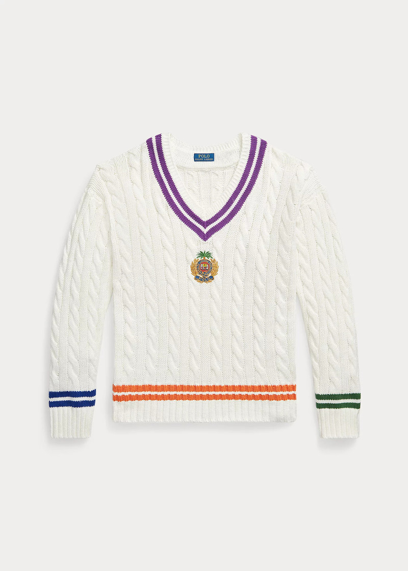 Embroidered Cotton-Linen Cricket Sweater 1