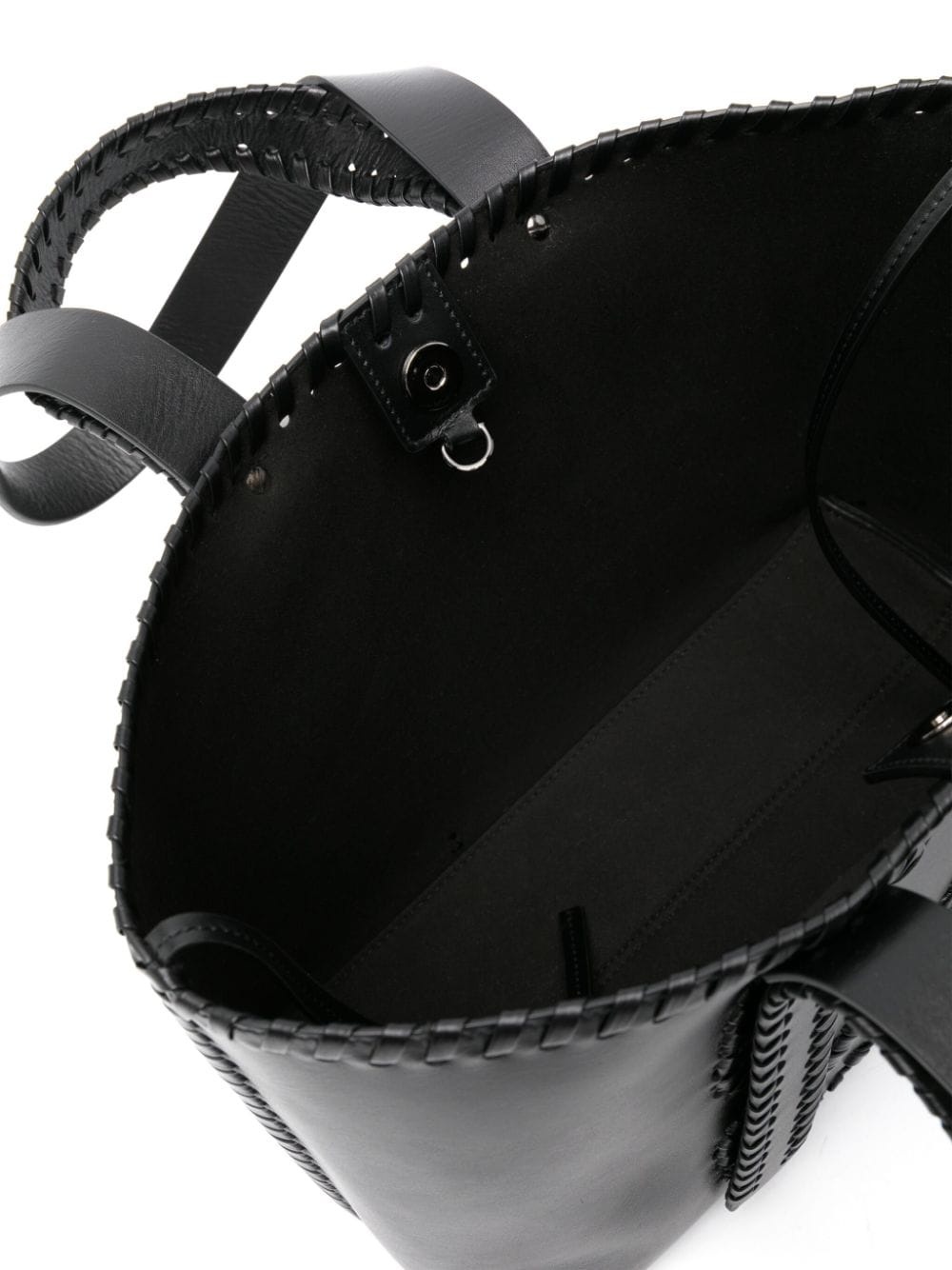 Arrows-stitch leather tote bag - 5