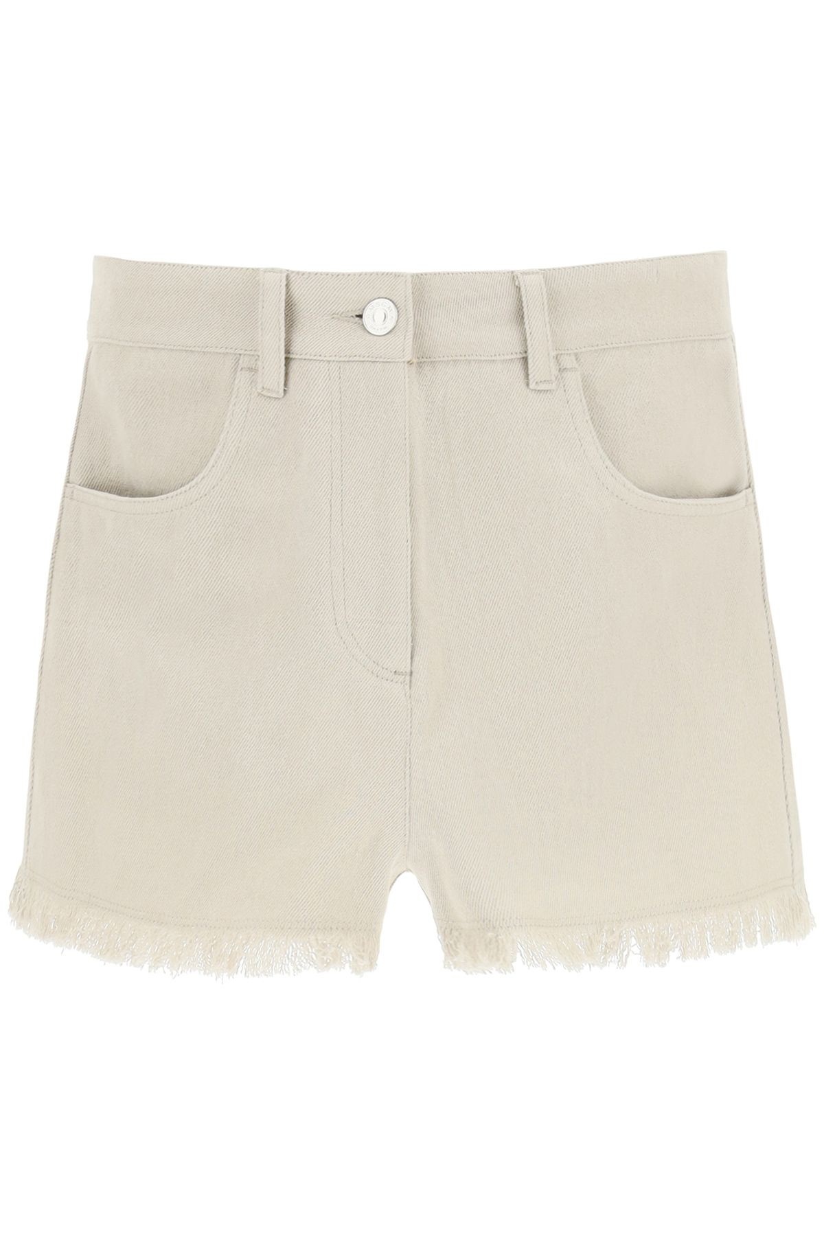 FRINGED SHORTS WITH LOGO EMBROIDERY - 1