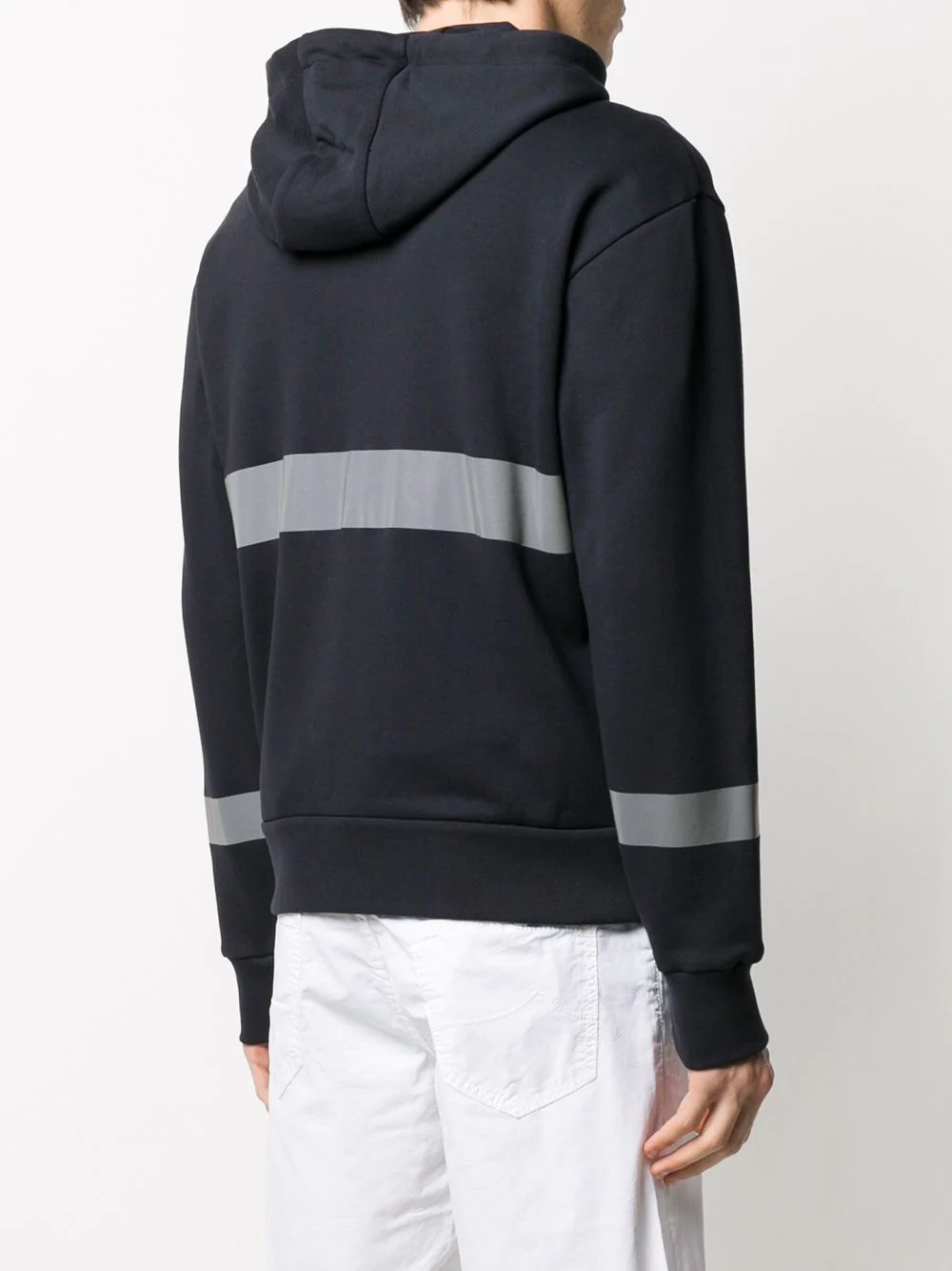 zip-up panel detailed hoodie - 4