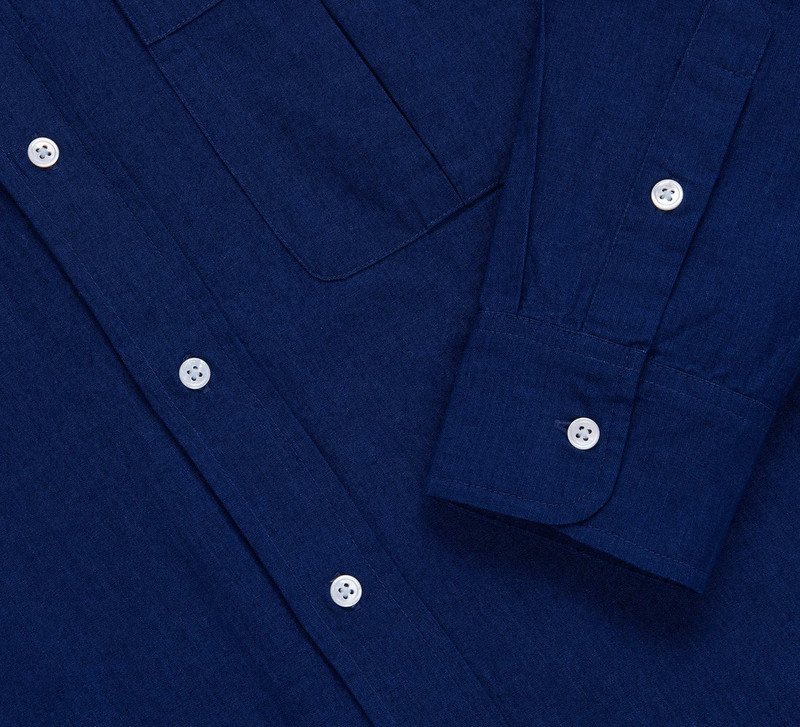 Club Collar Shirt - Indigo Selvedge Broadcloth 5