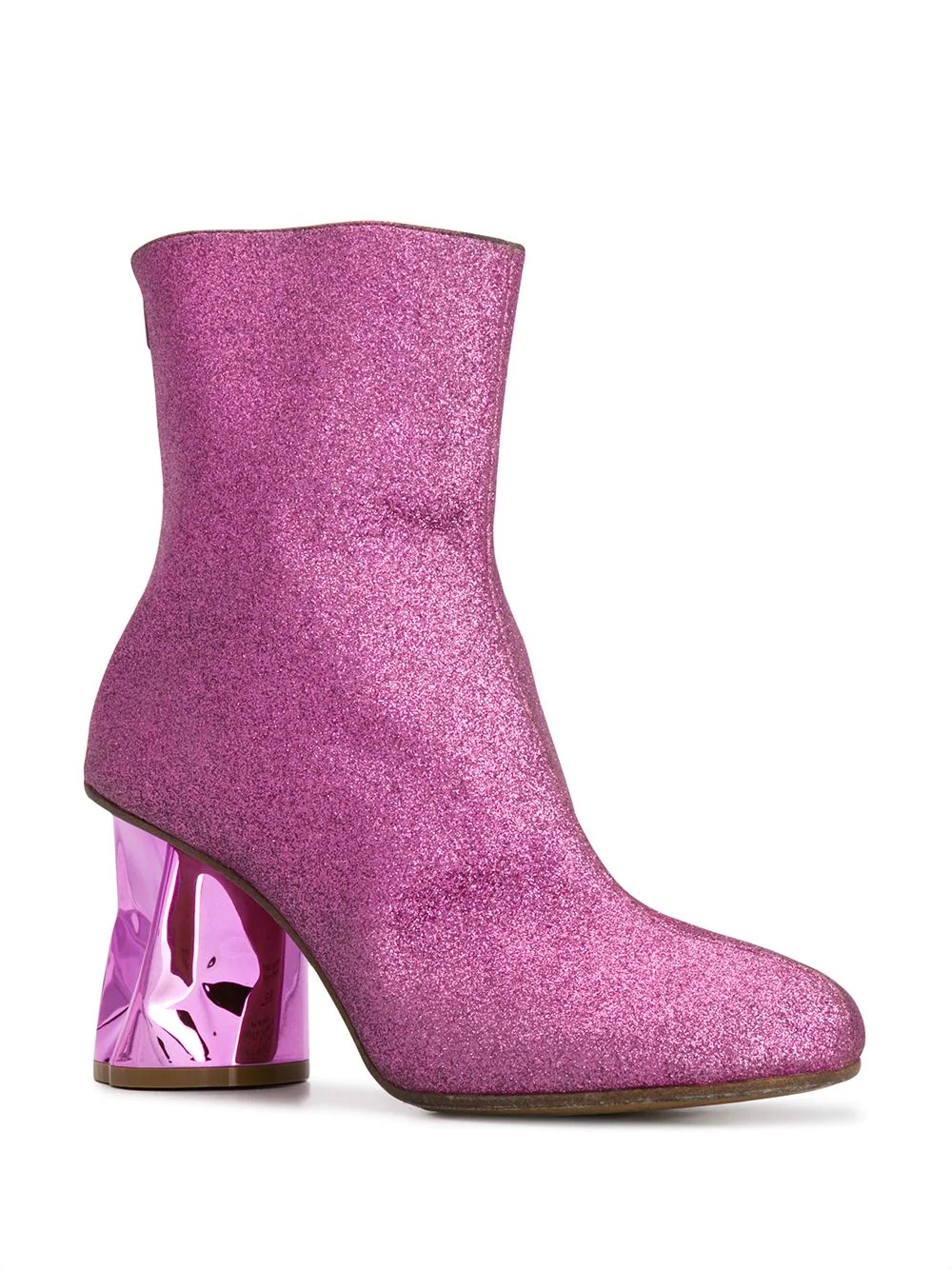 crushed heel glitter ankle boots - 2