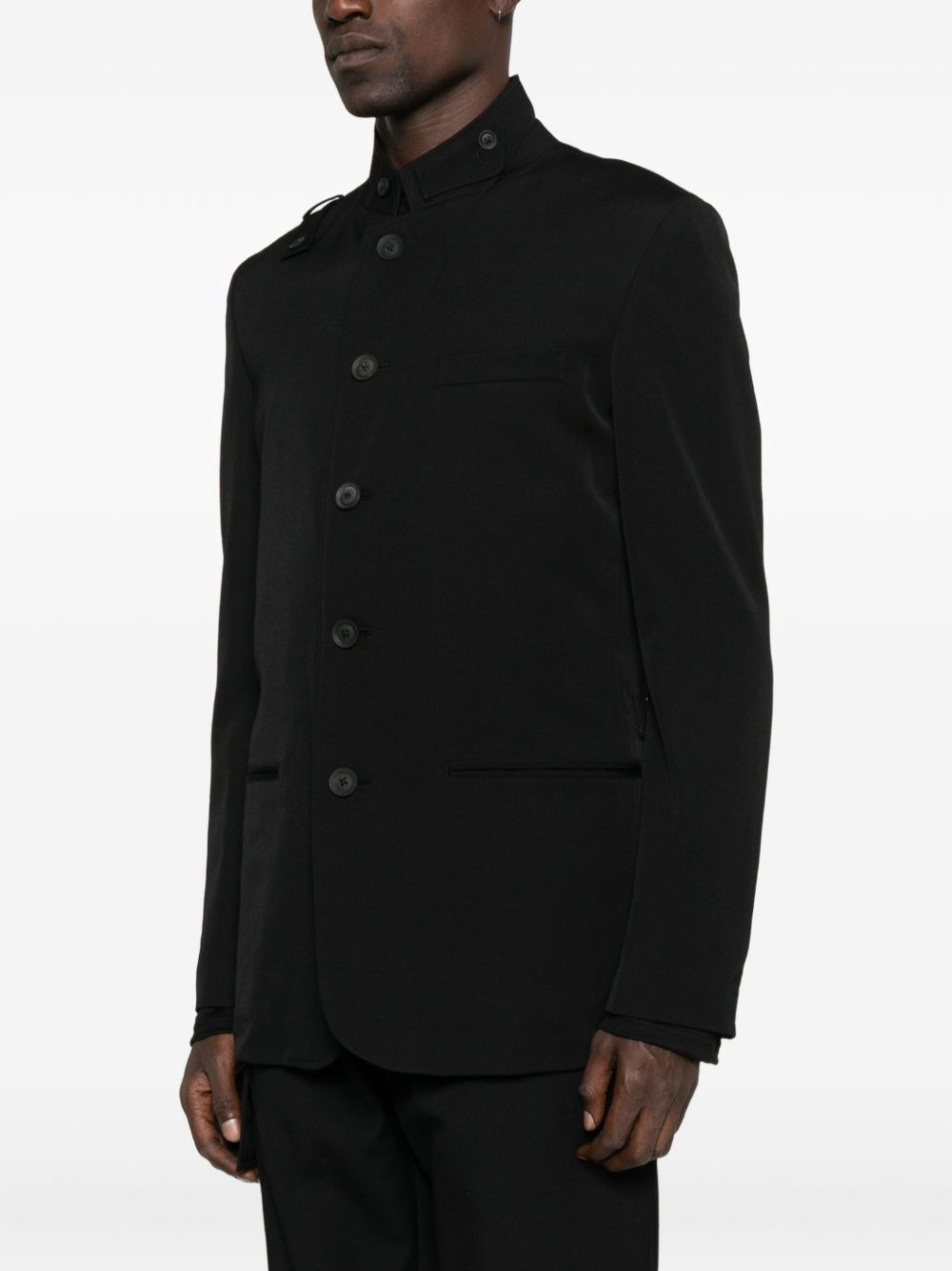 mandarin-collar buttoned jacket - 3