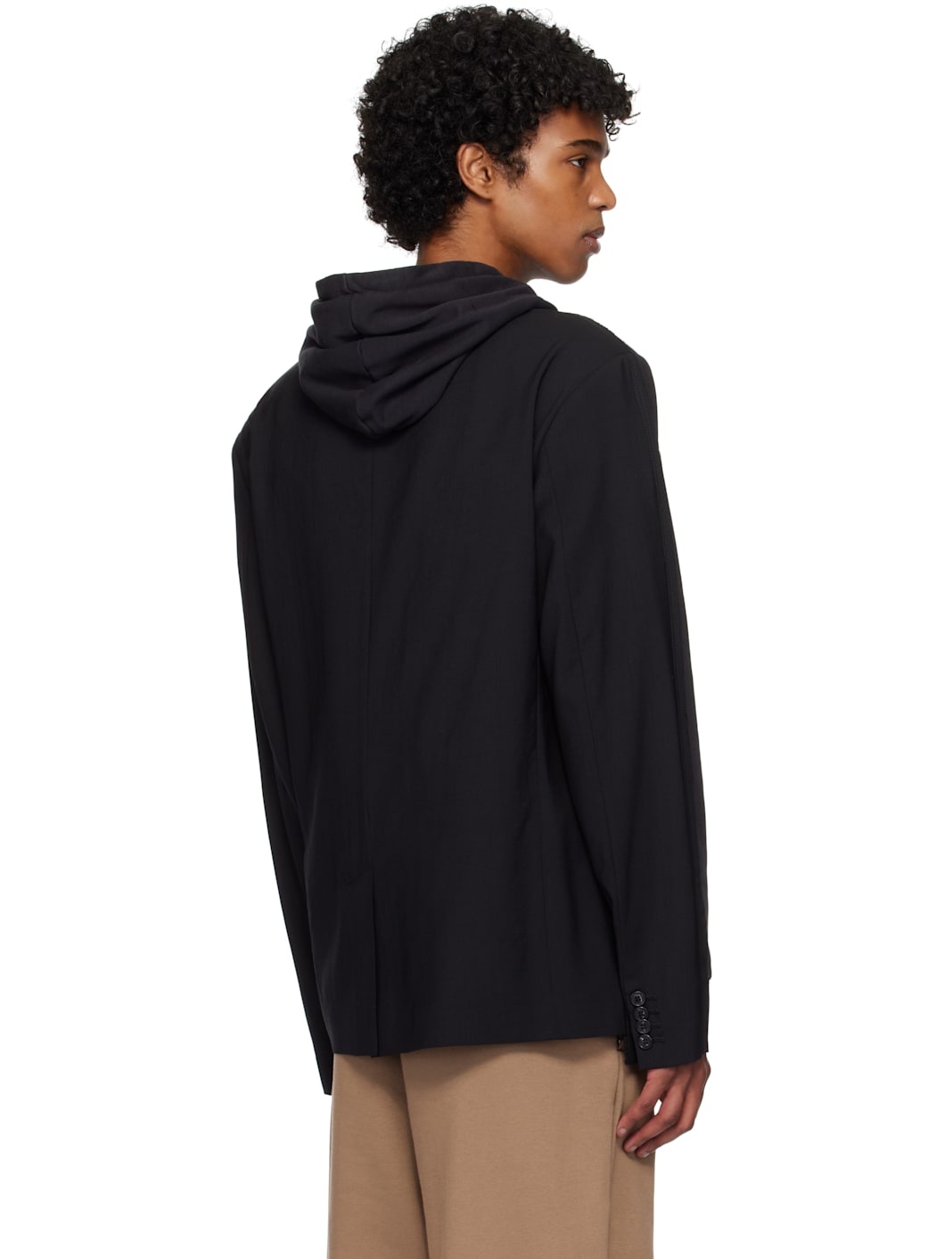 Black Paneled Hoodie - 3
