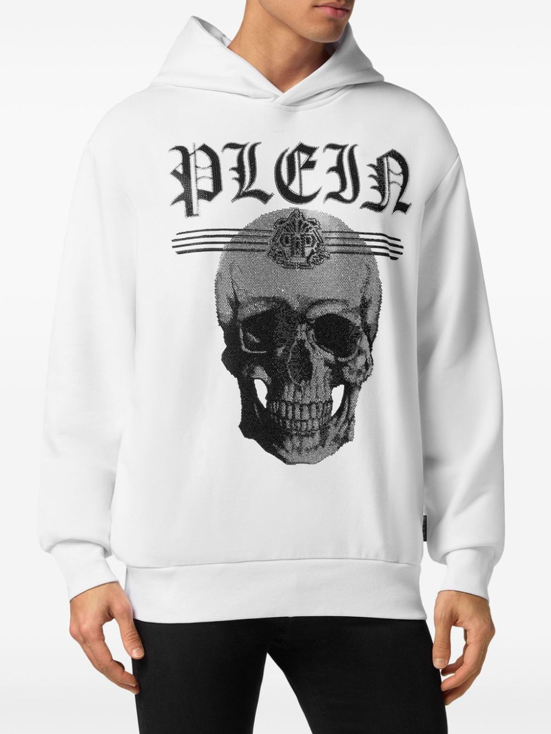 PHILIPP PLEIN Skull Strass hooded sweatshirt outlook