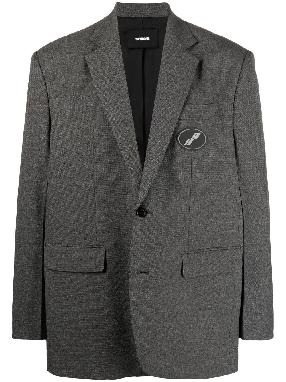 notched-lapels single-breasted blazer - 1