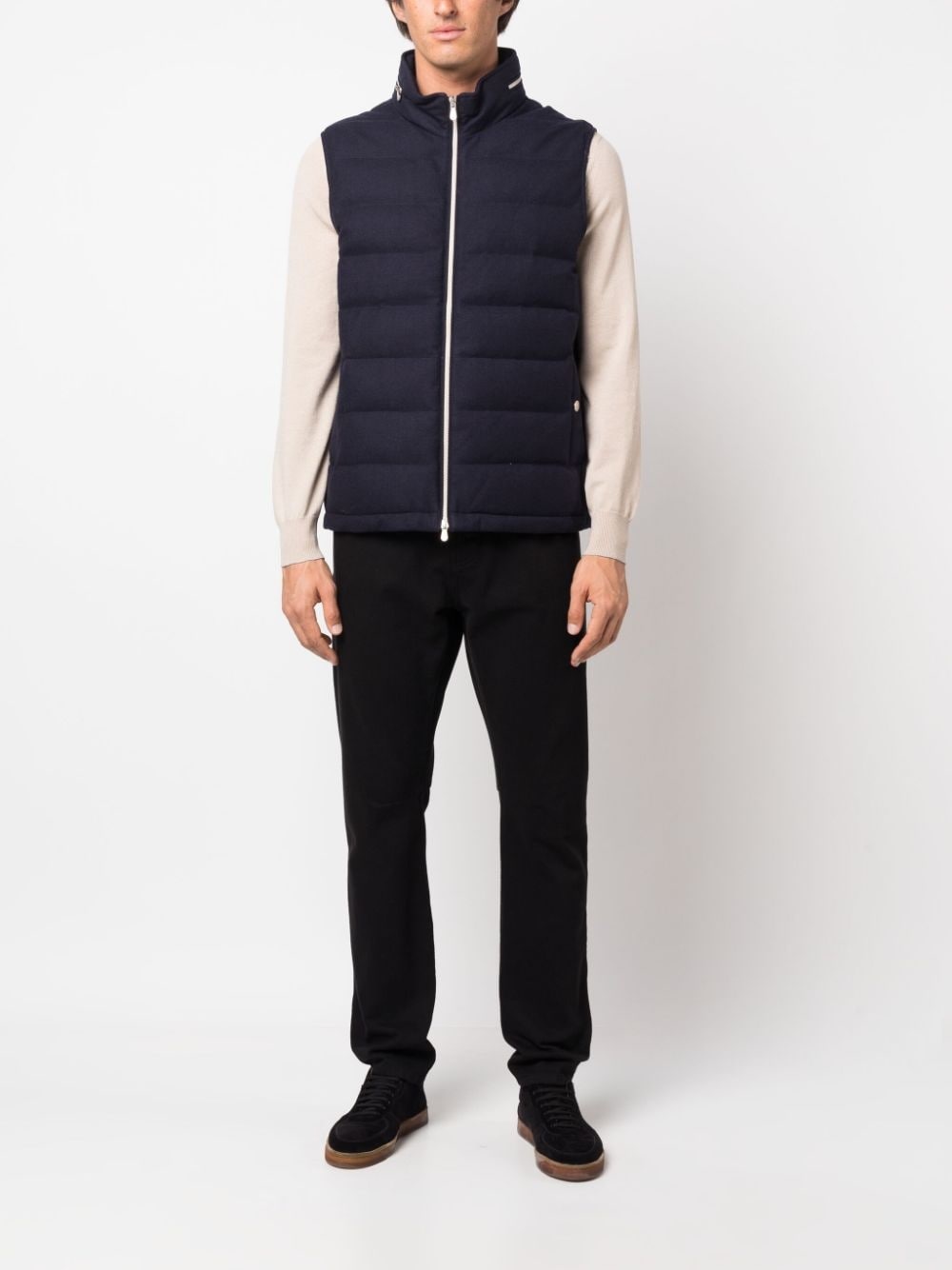 high-neck zip-fastening gilet - 2