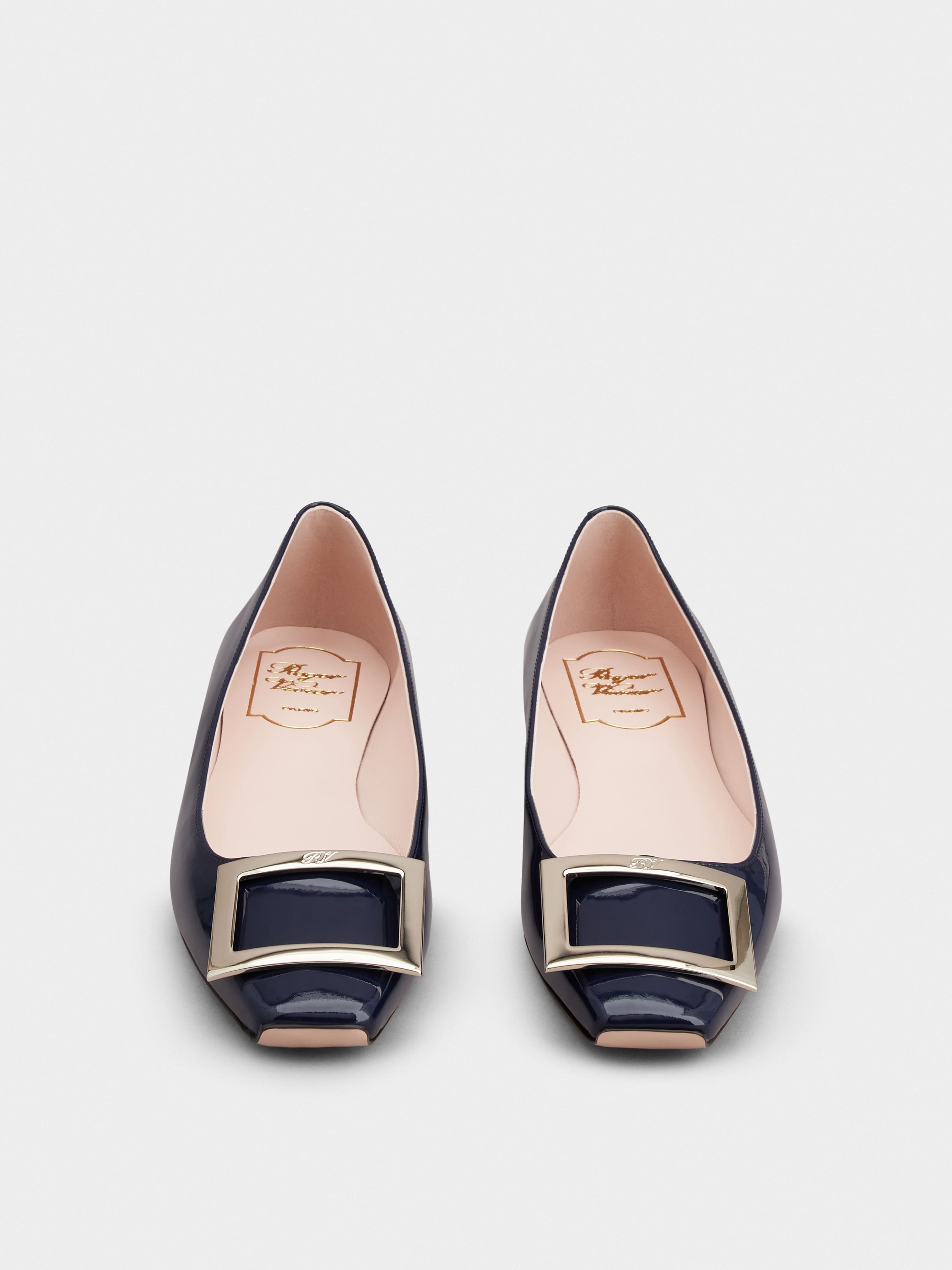 Trompette Metal Buckle Ballerinas in Patent Leather - 7
