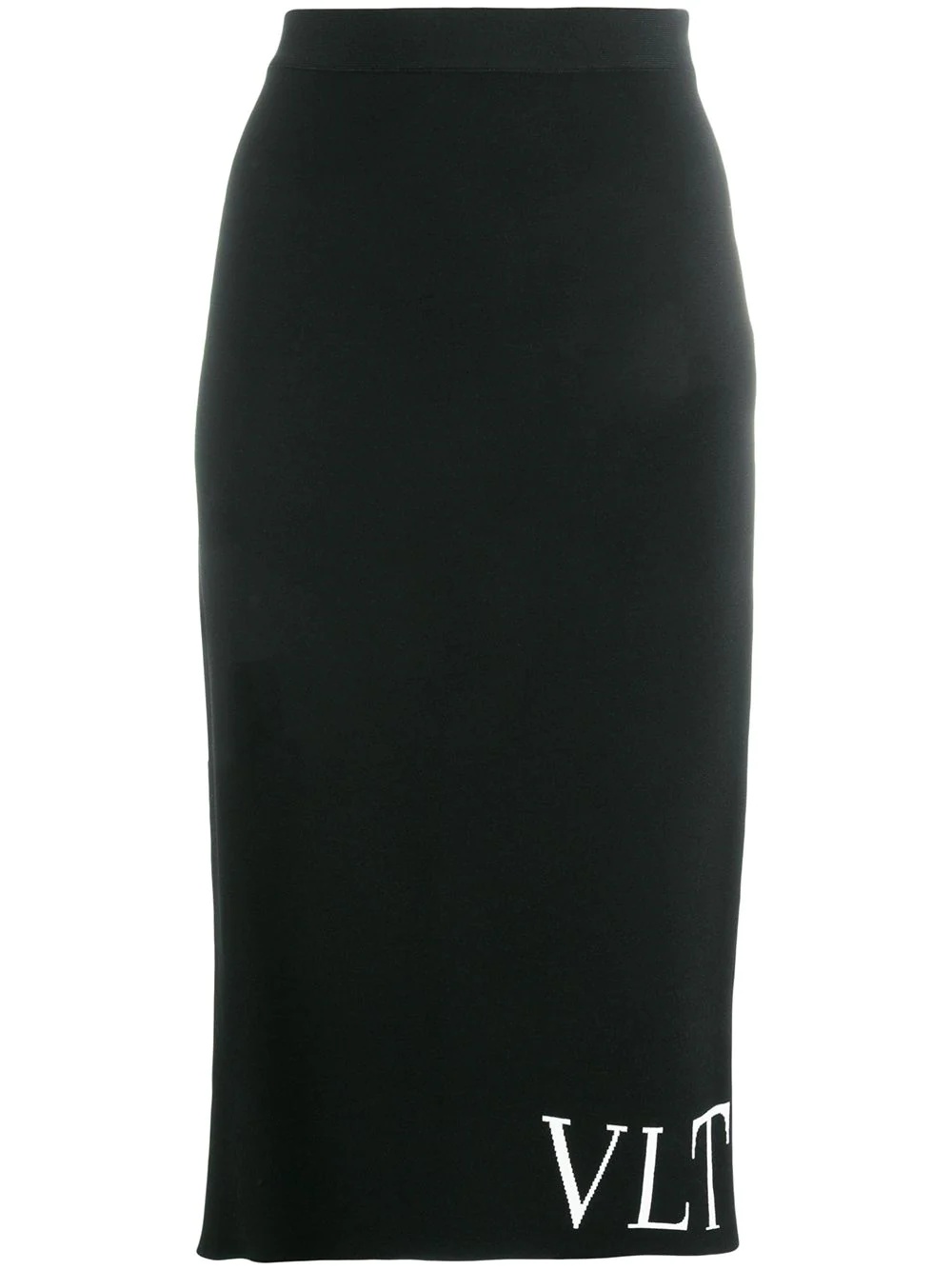 logo knitted pencil skirt - 1