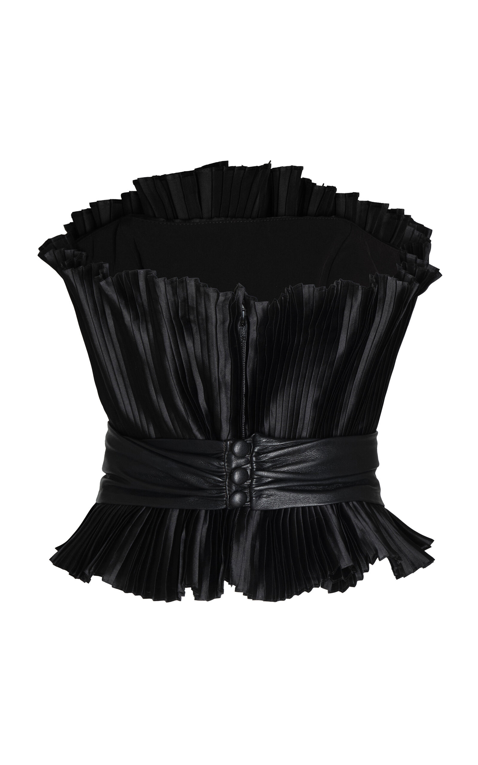 Senda Perenne Pleated Silk Top black - 6