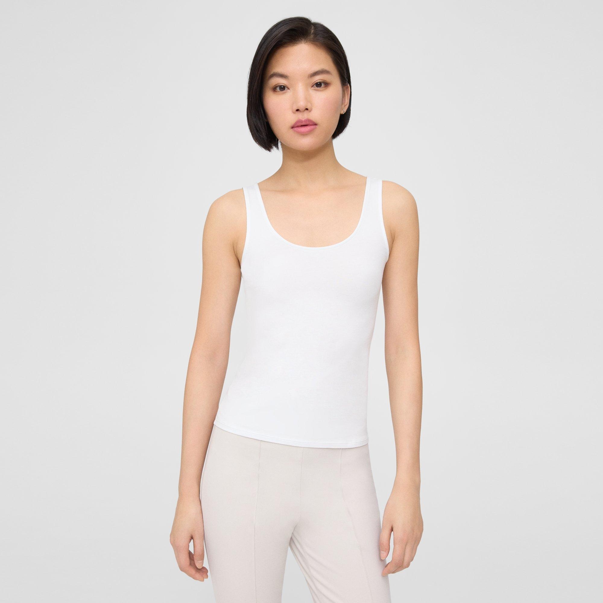 Scoop Neck Tank in Stretch Cotton - 2