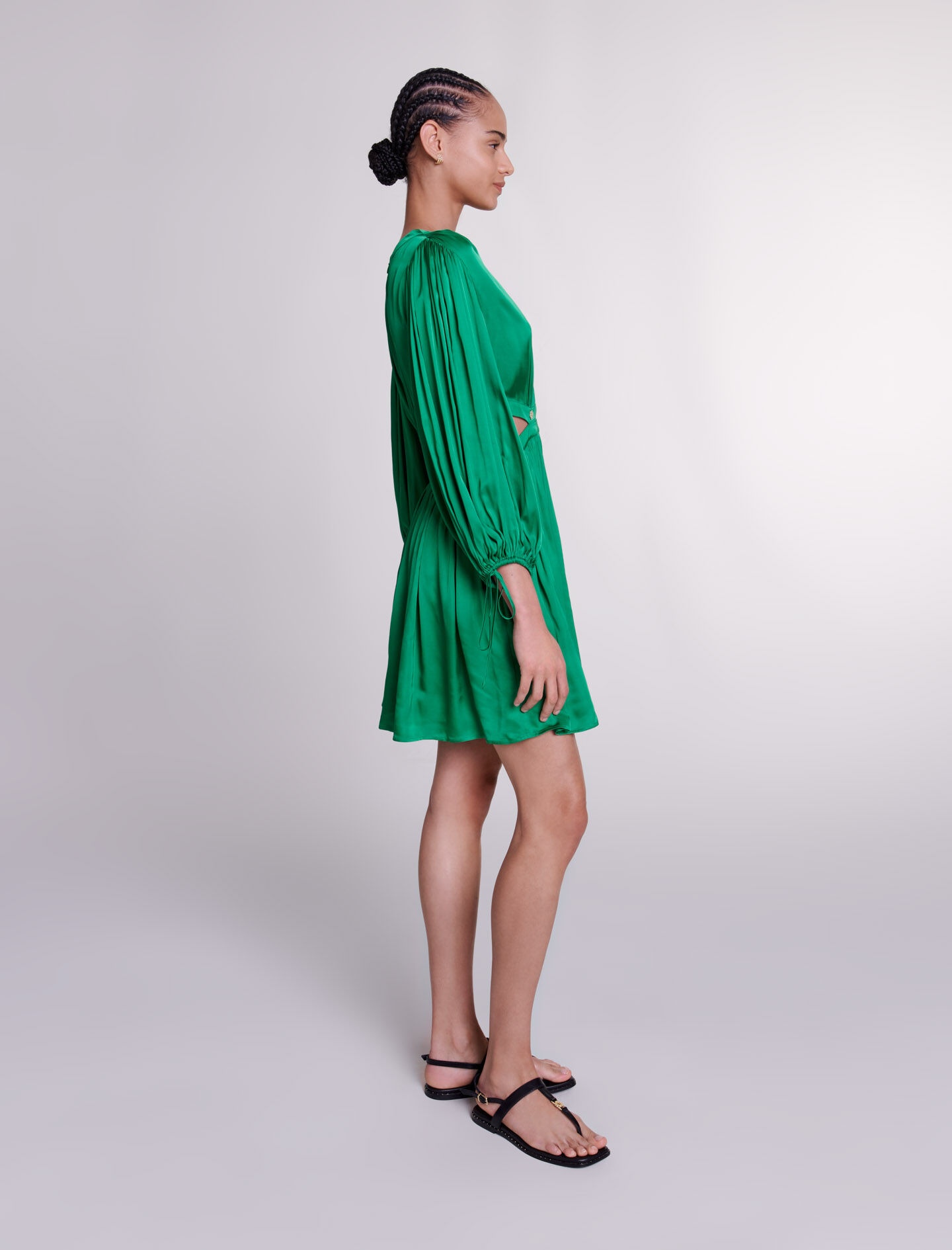 Short satin-look dress - 4