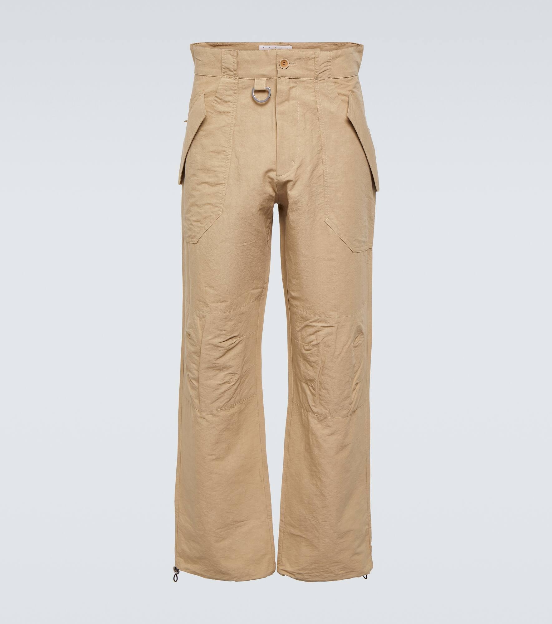 Stymir cotton and linen-blend straight pants - 1
