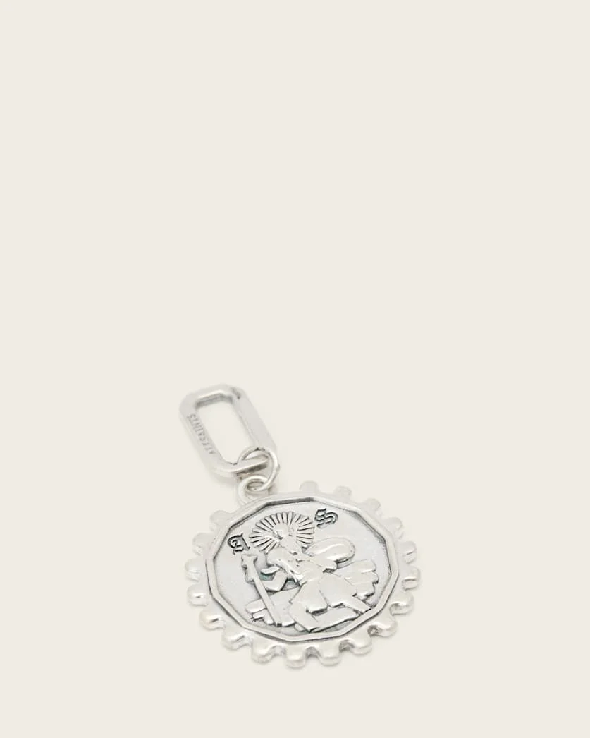LARGE COIN STERLING SILVER PENDANT CHARM - 1
