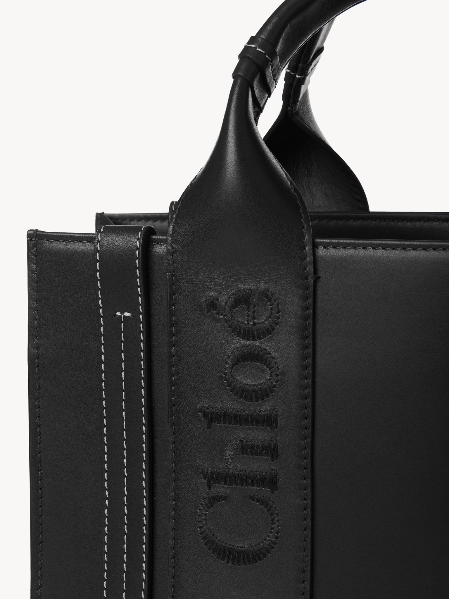 Chloé Small Woody leather tote bag - Black