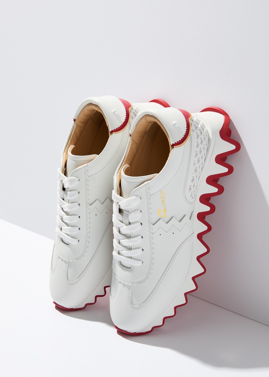 Christian Louboutin Loubishark Donna White Leather Sneakers - 6