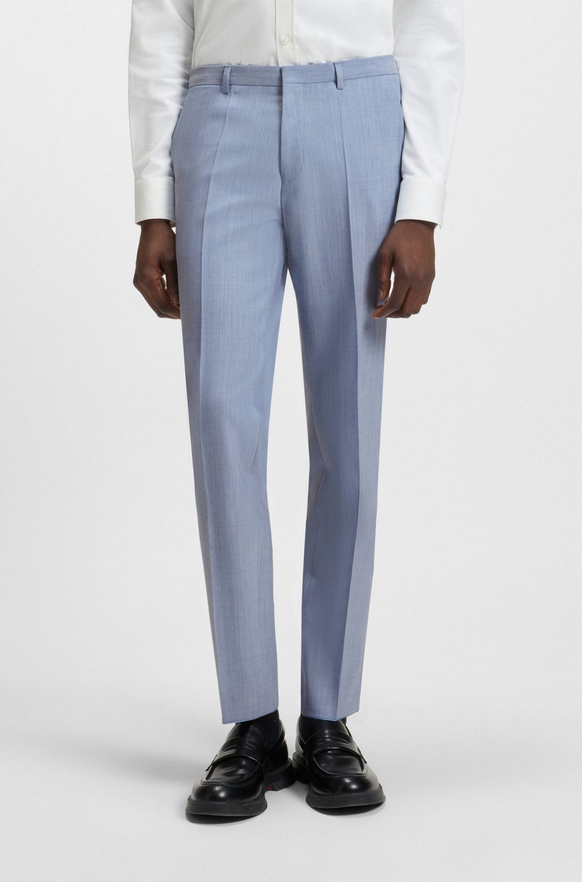 EXTRA-SLIM-FIT TROUSERS IN A MELANGE WOOL BLEND - 2