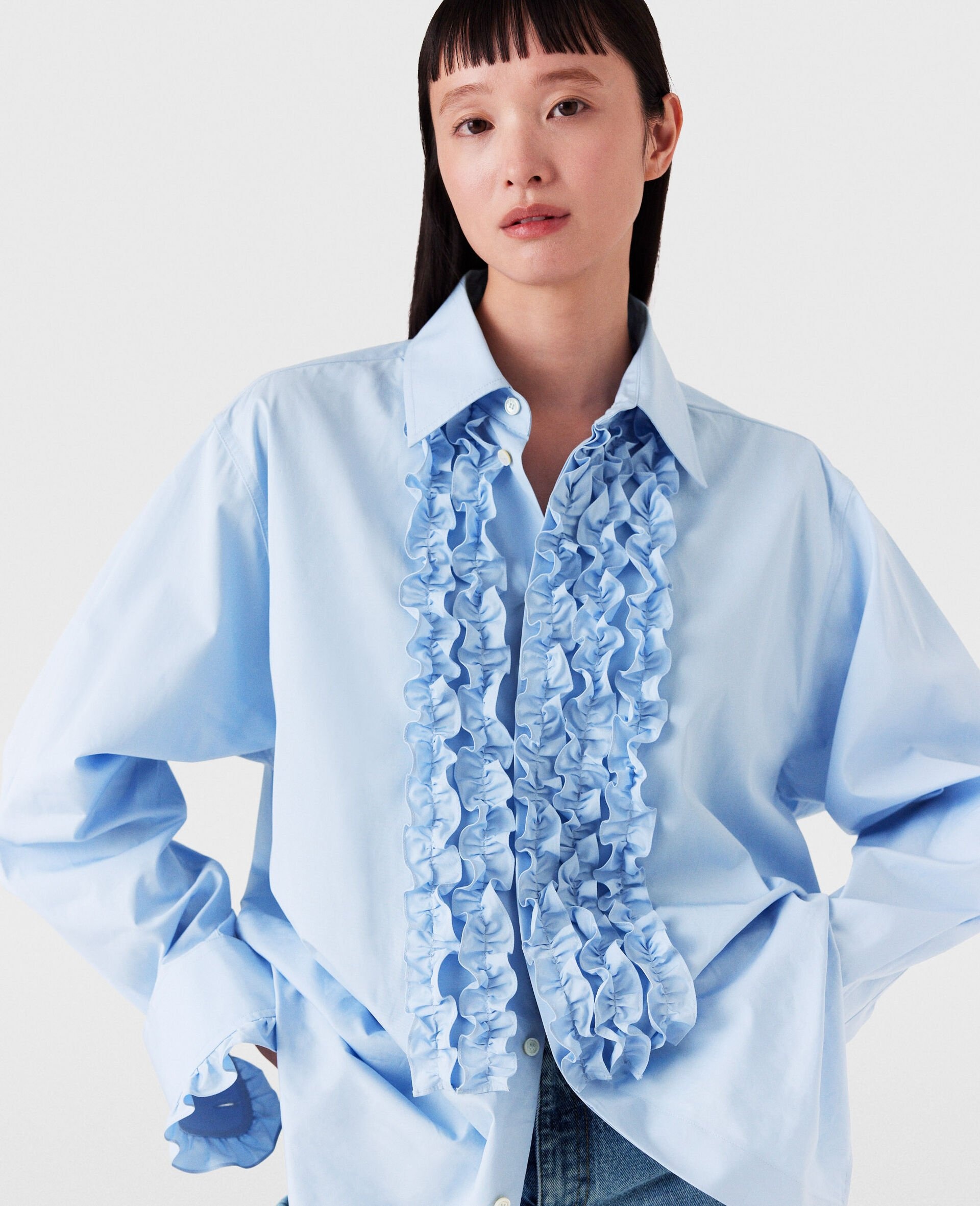 Ruffled Panel Oxford Shirt - 2