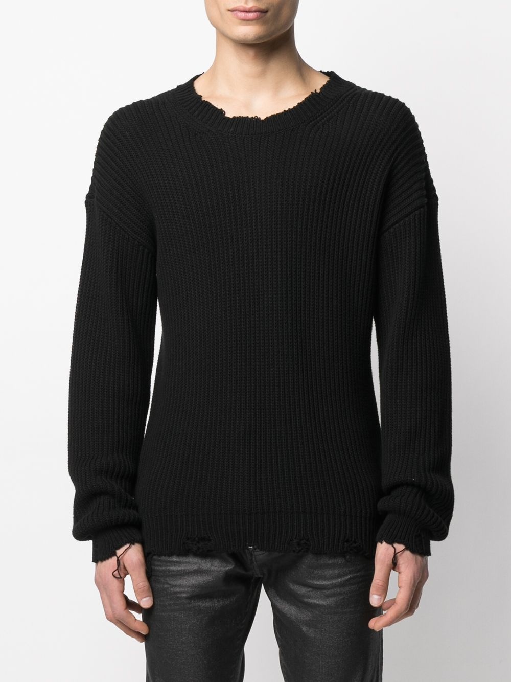 logo-print chunky-knit jumper - 4