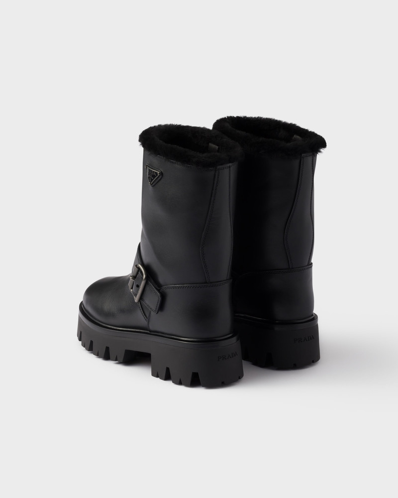 Leather and shearling booties 4