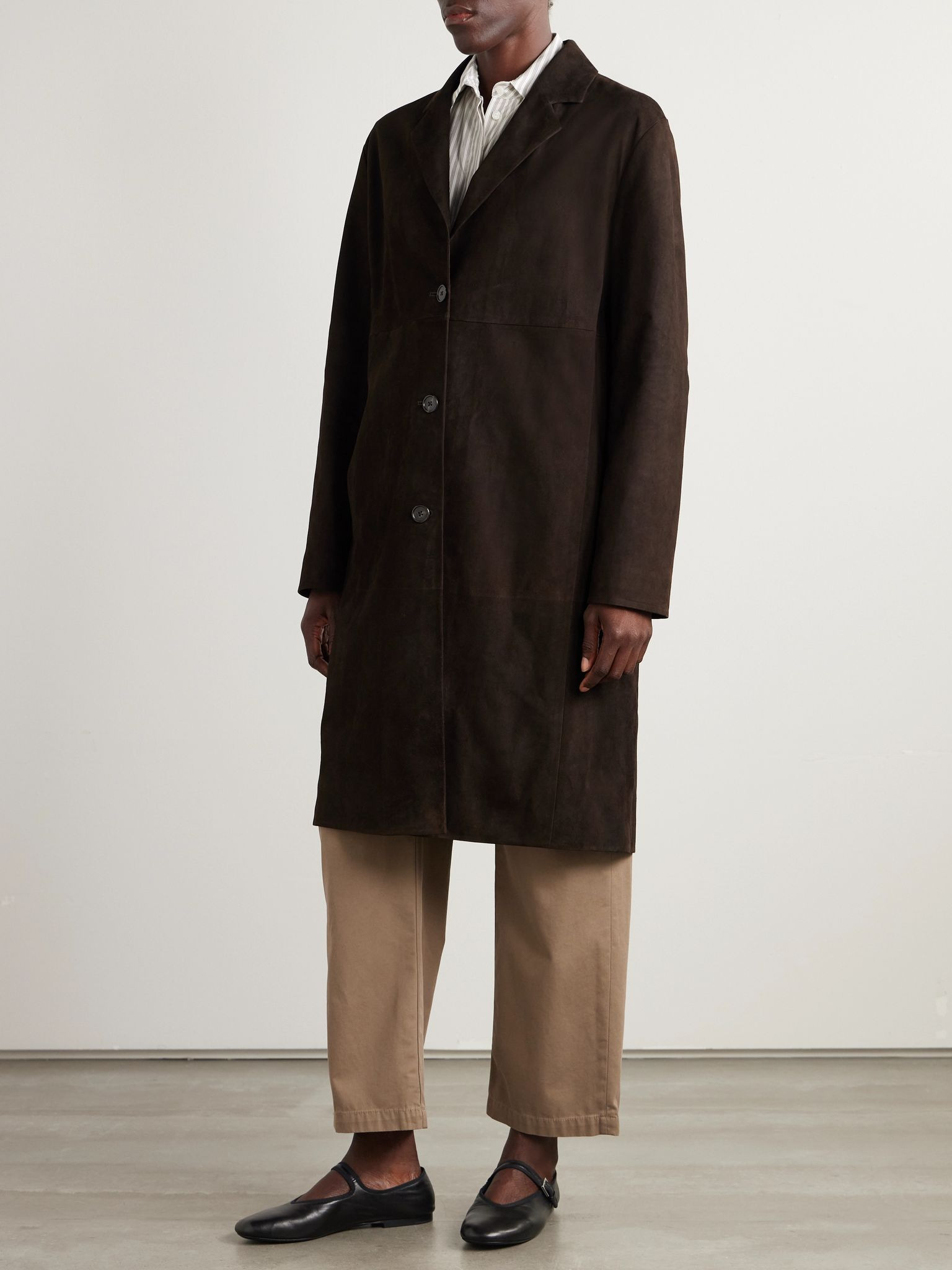 Babilonia suede coat Dark brown - 3