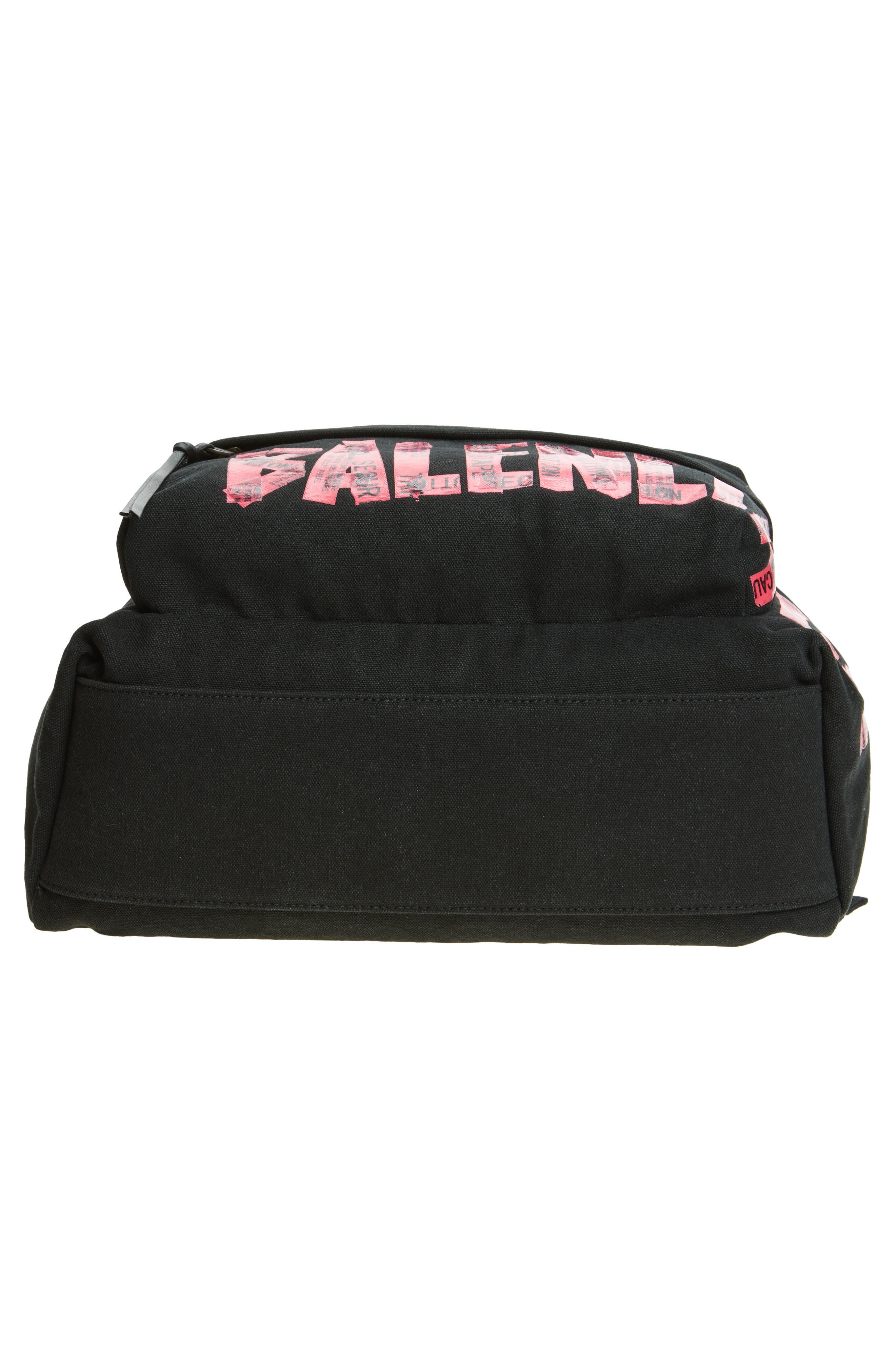 Balenciaga Tape Type Logo Canvas Backpack in Black/Light Red at Nordstrom - 6