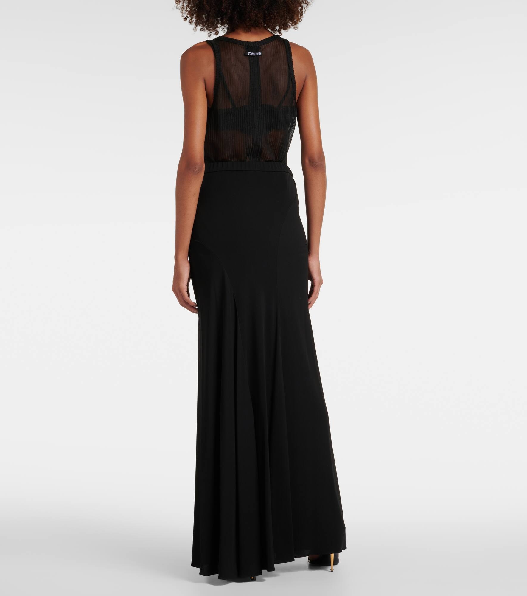 High-rise jersey maxi skirt - 3