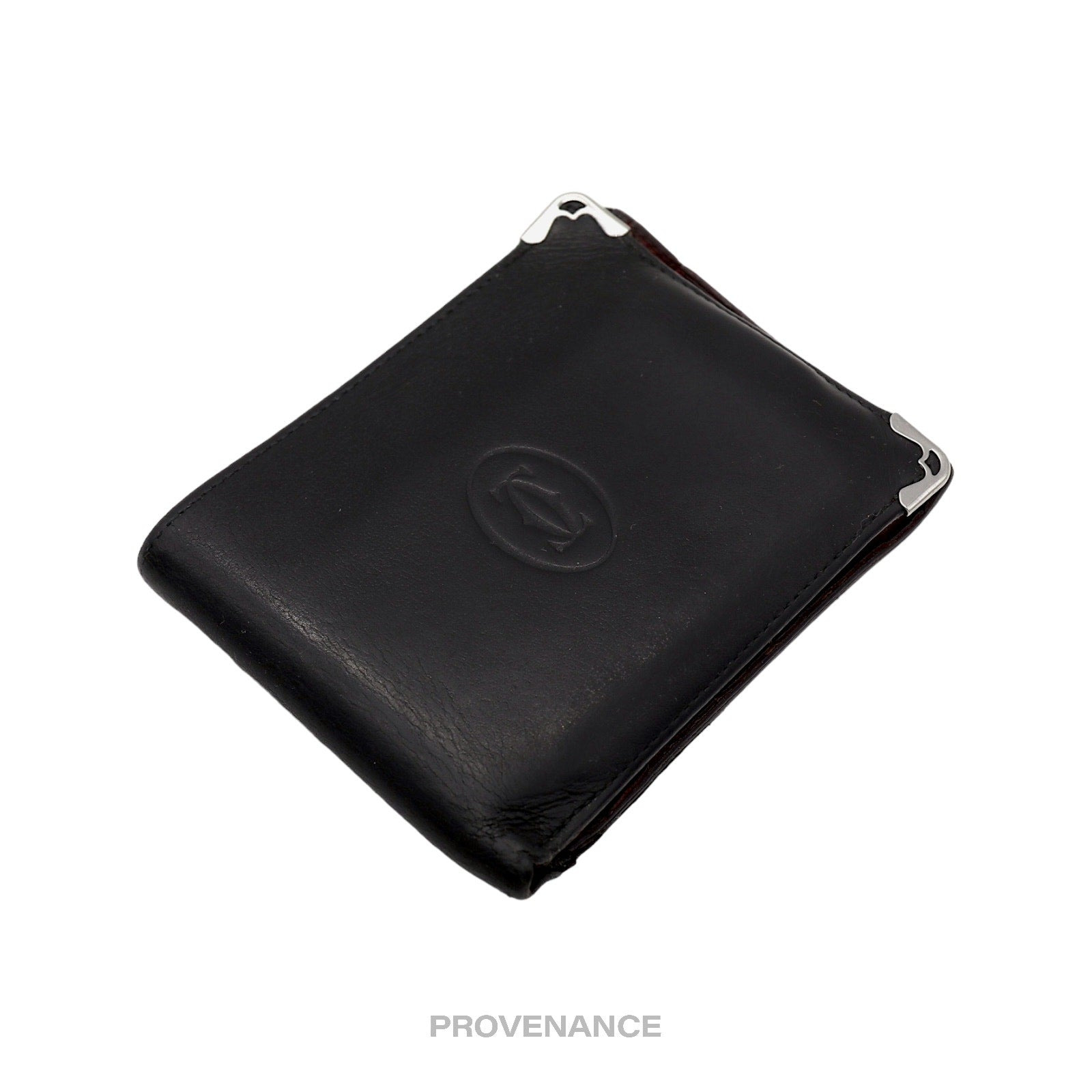 Cartier Bifold Wallet - Black & Burgundy Calfskin - 3