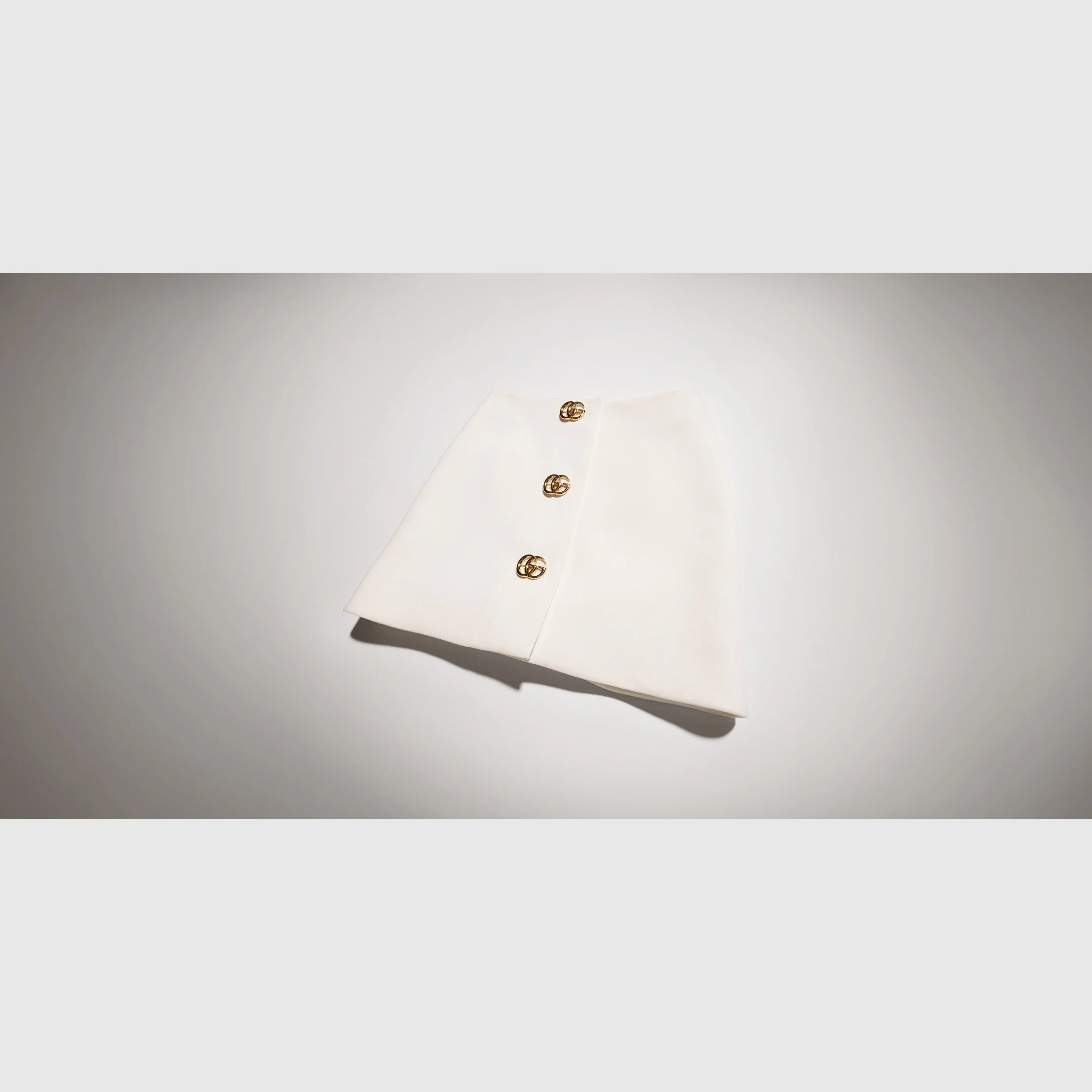 Crêpe wool skirt with Double G button - 1