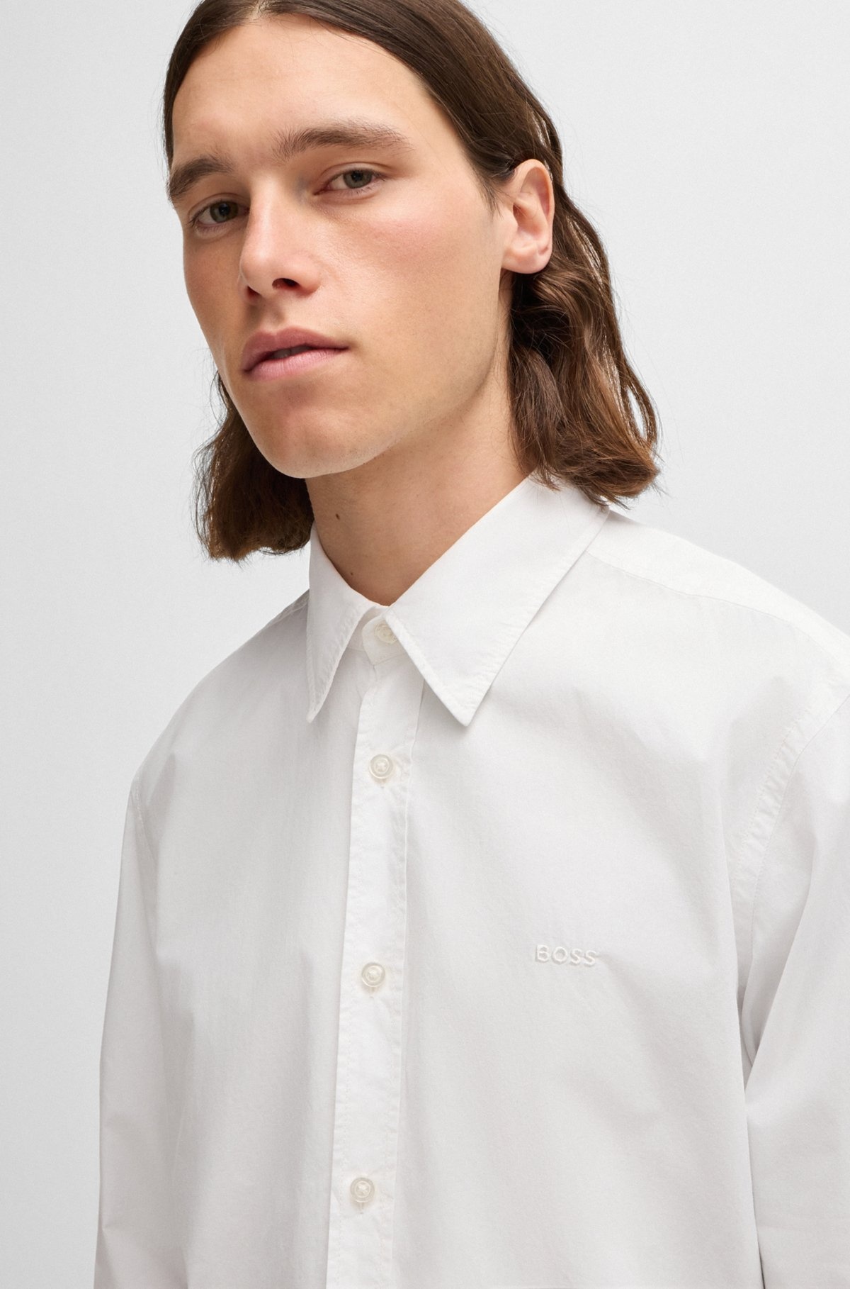 REGULAR-FIT SHIRT IN COTTON POPLIN - 3