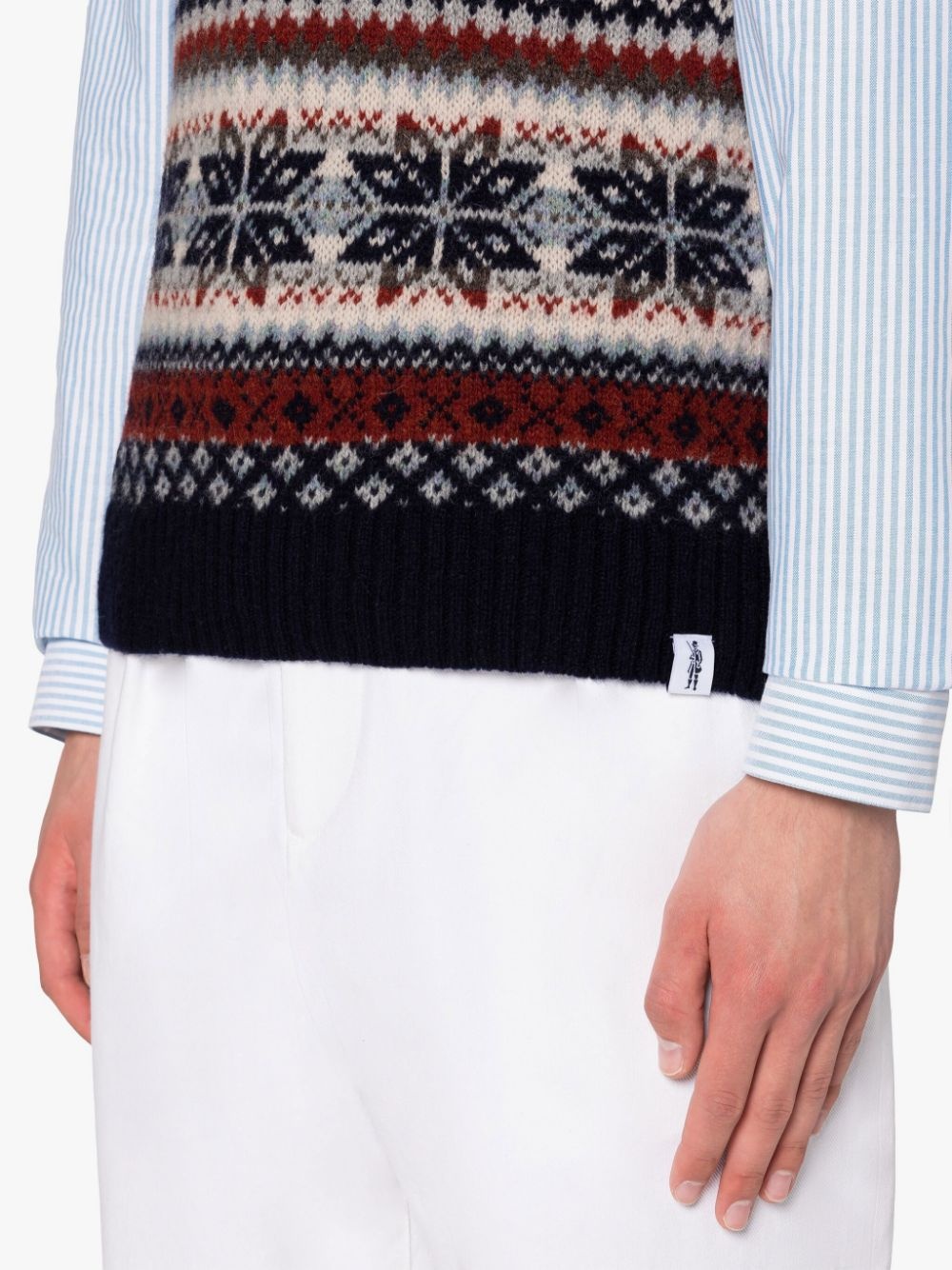 BURN TANK NAVY WOOL FAIR ISLE VEST - 5