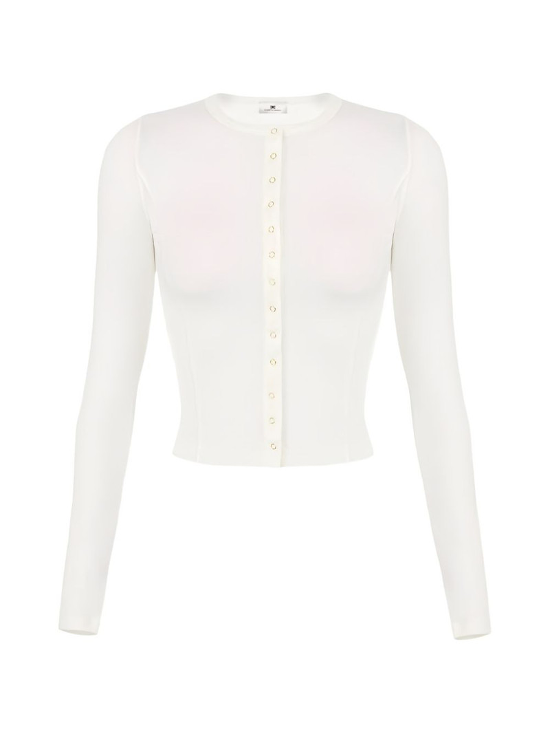 button embroidered-logo cardigan 1