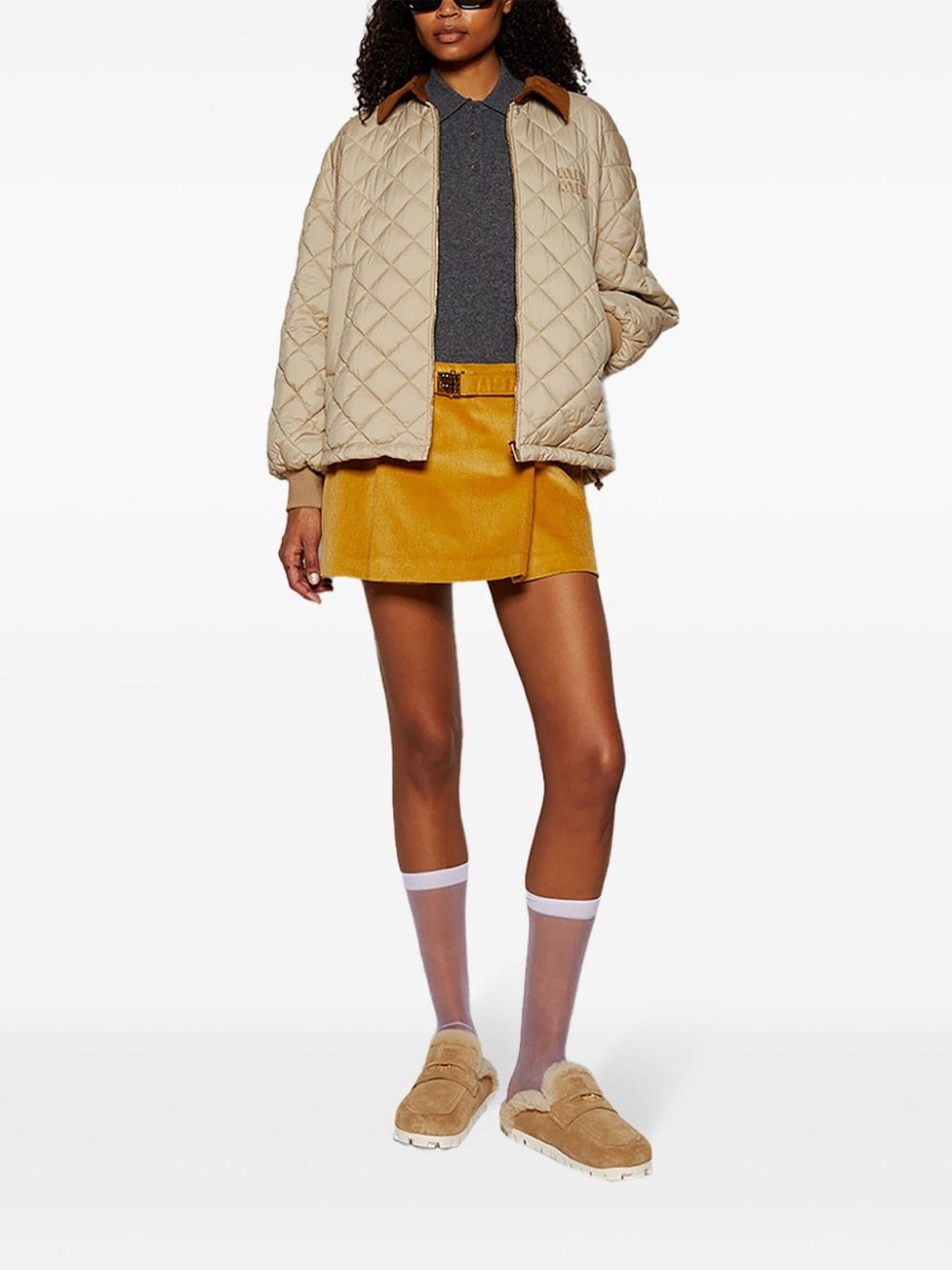 corduroy straight skirt - 2