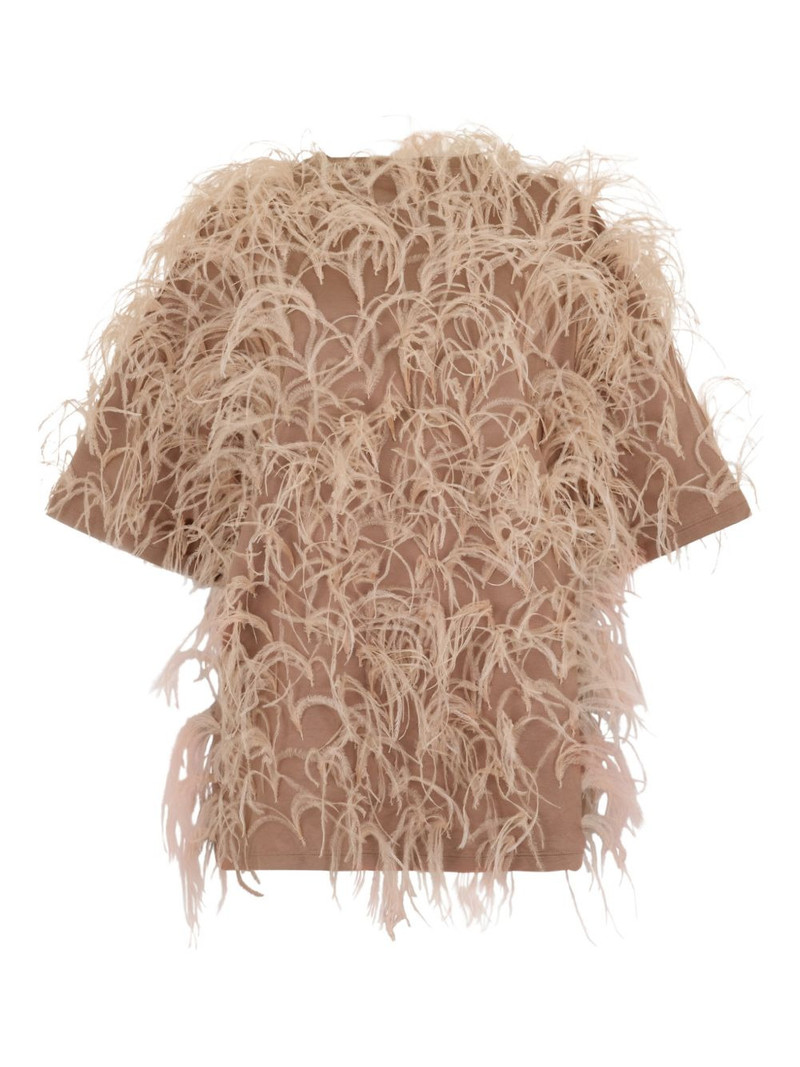 Valentino feathered T-shirt outlook