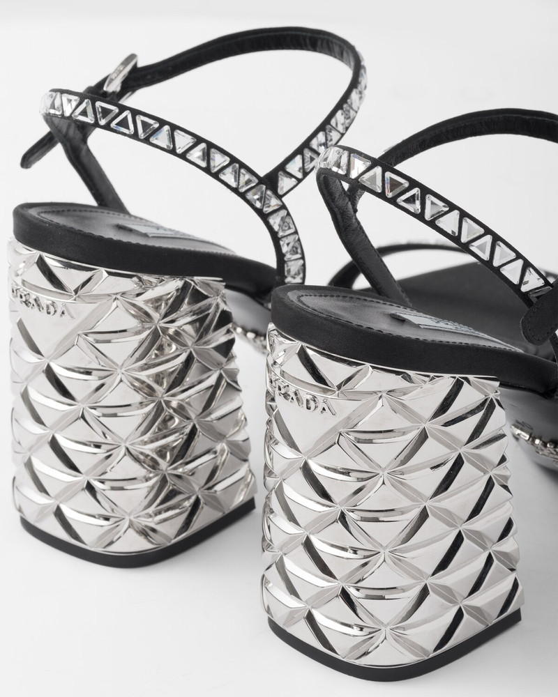 Satin sandals with crystals 5