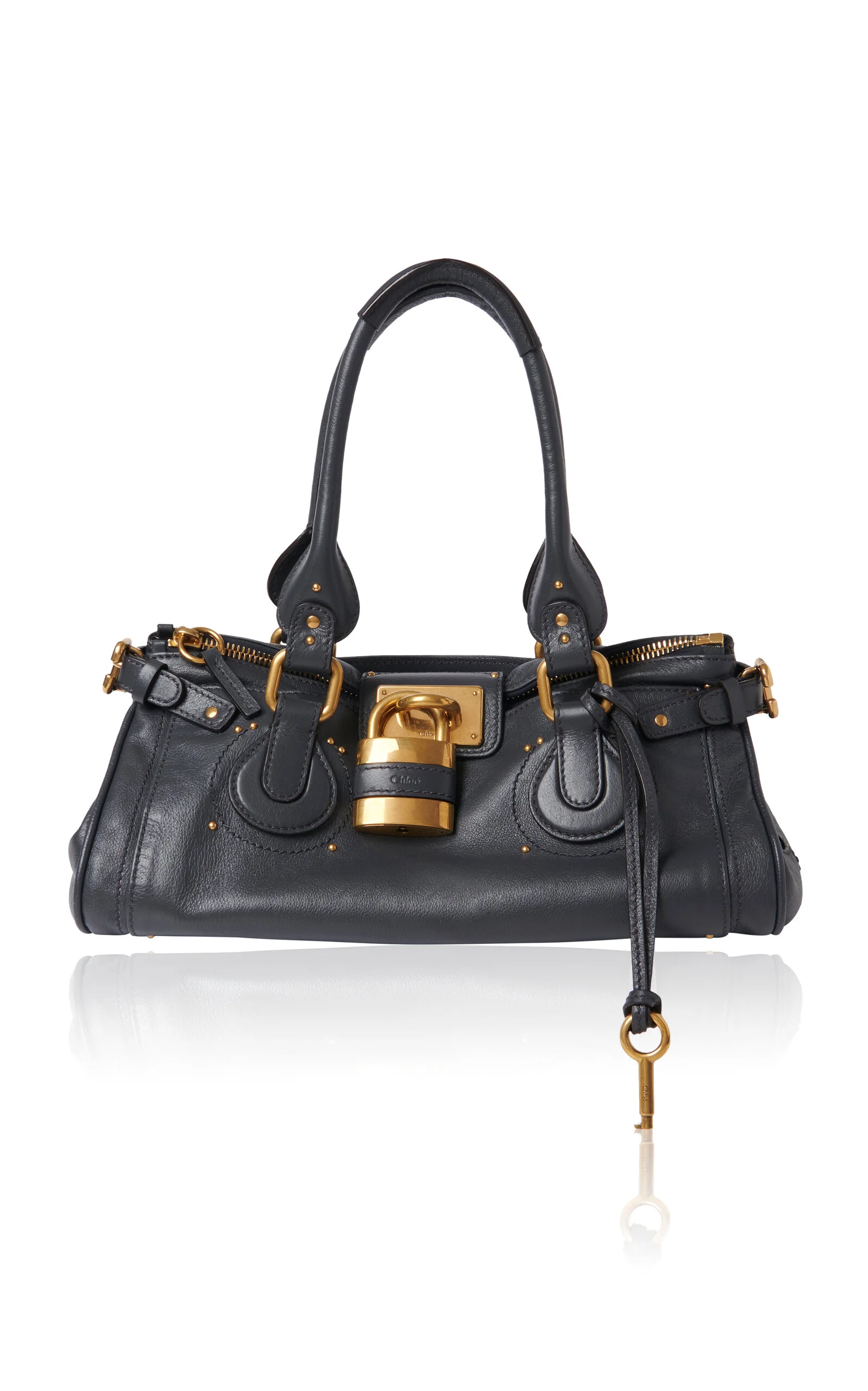 Paddington Grained Leather Shoulder Bag blue - 1