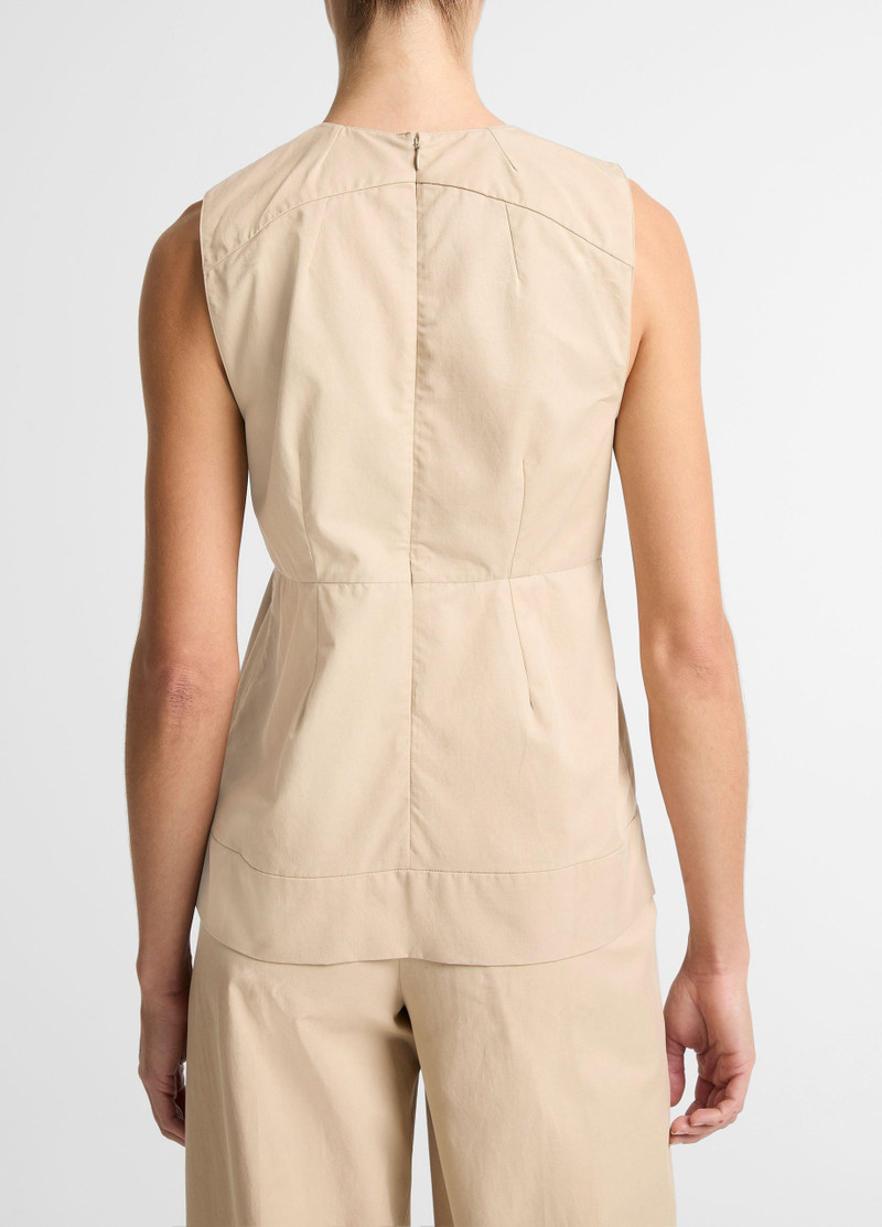 Vince Cotton-Blend Pleated Paneled Top outlook