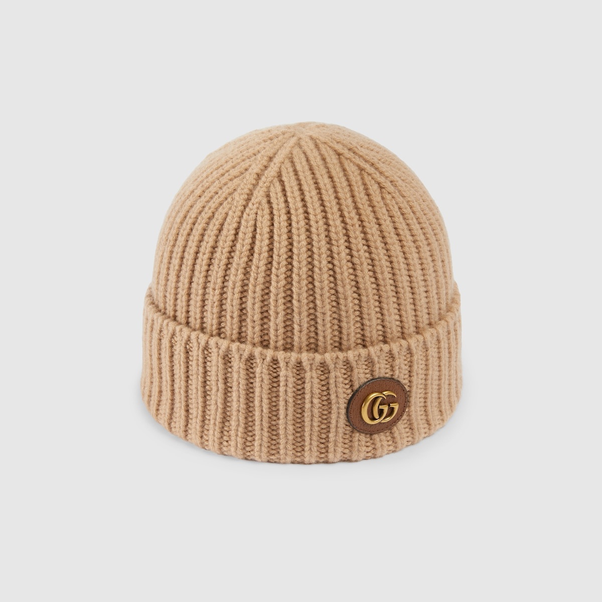 Wool cashmere hat with Double G - 1