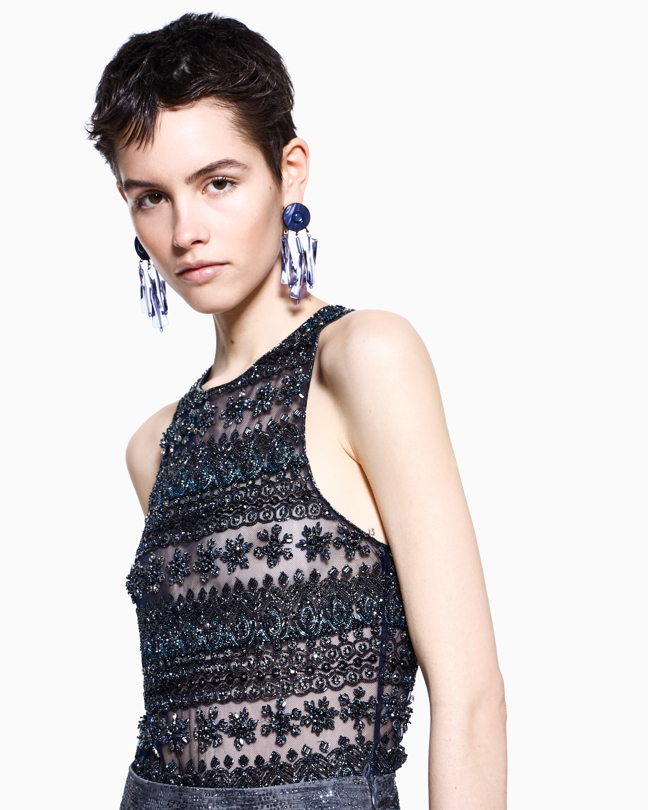 EMBROIDERED TULLE BODYSUIT - 5
