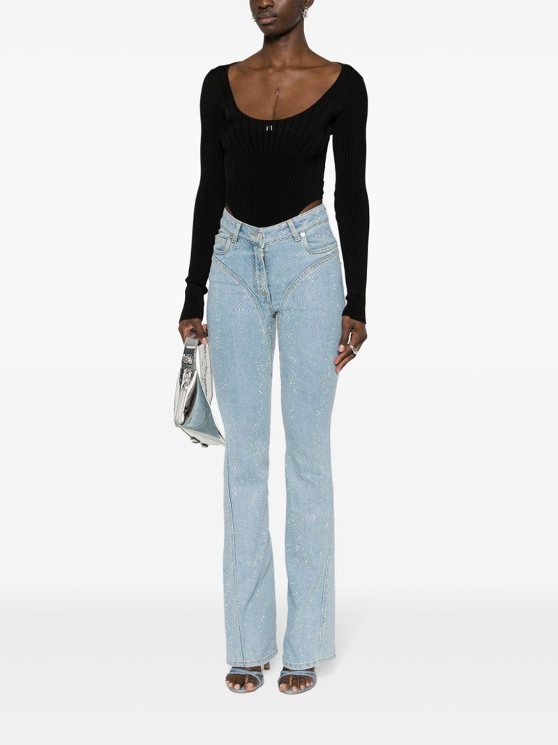 MUGLER logo-plaque ribbed bodysuit outlook