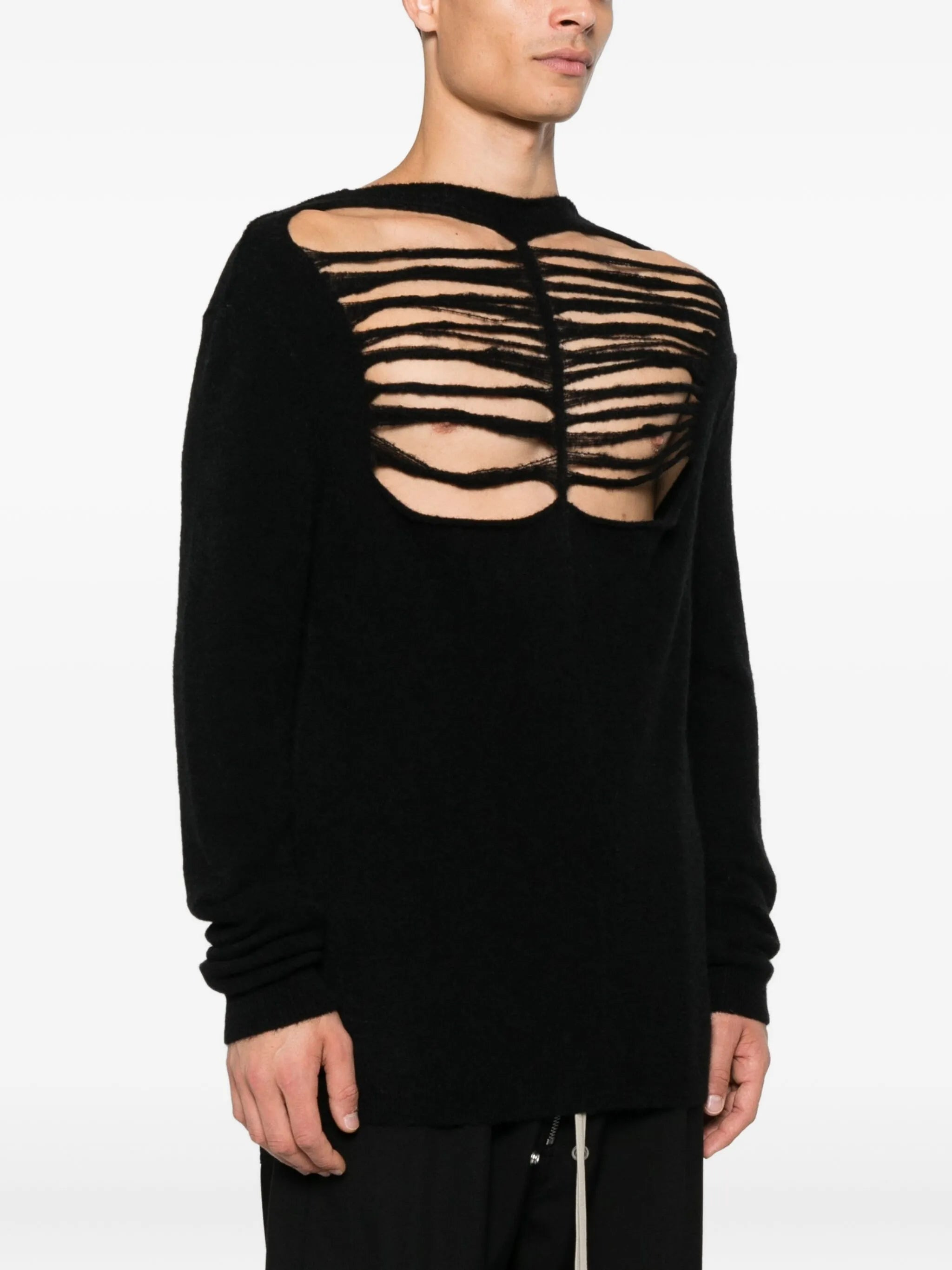 Rick Owens Ls Cut-out Front Sweater - 5