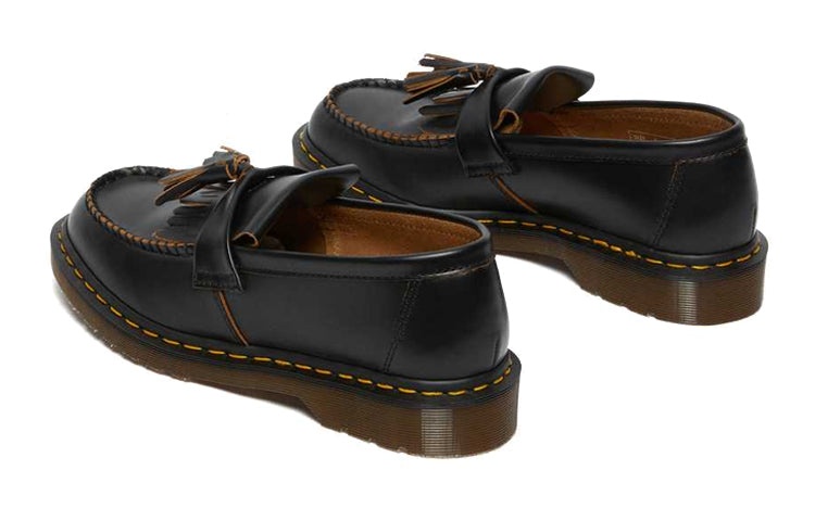 Dr. Martens Vintage Made in England Quilon Leather Tassel Loafers 'Black' 26891001 - 5