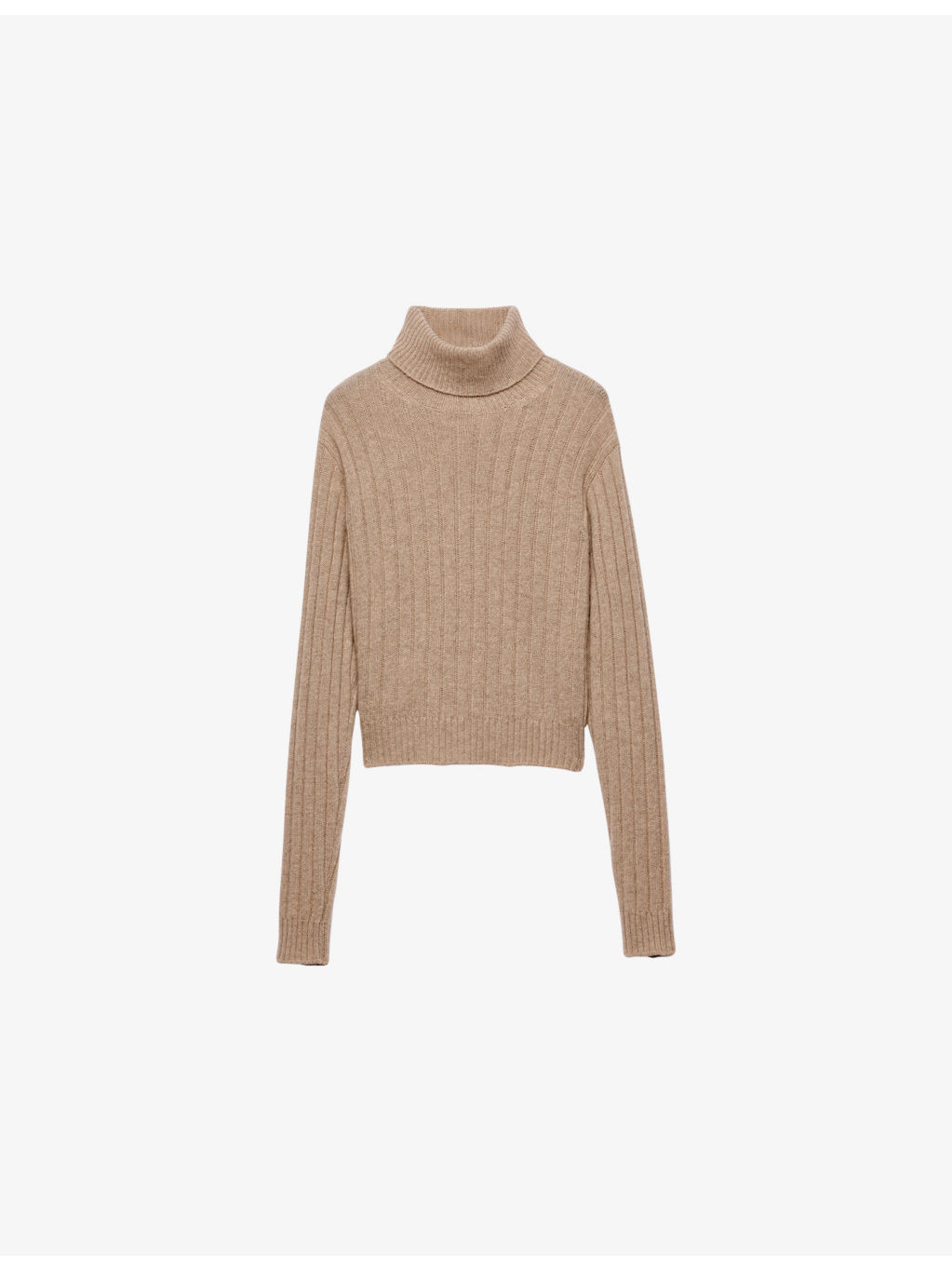 Turtleneck Ribbed Cashmere Jumper - 1