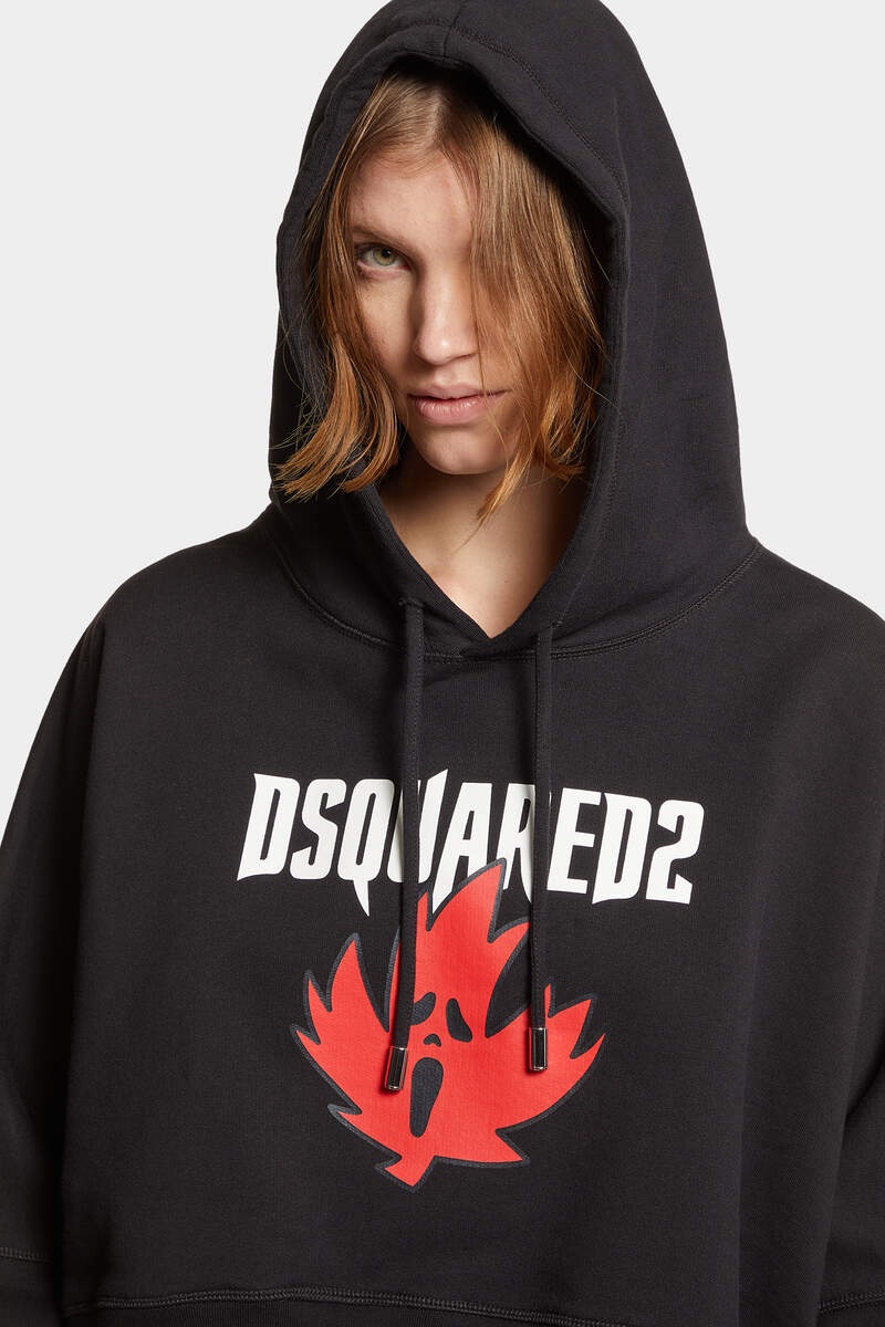 MAPLE LEAF  CROPPED FIT HOODIE SWEATSHIRT - 5