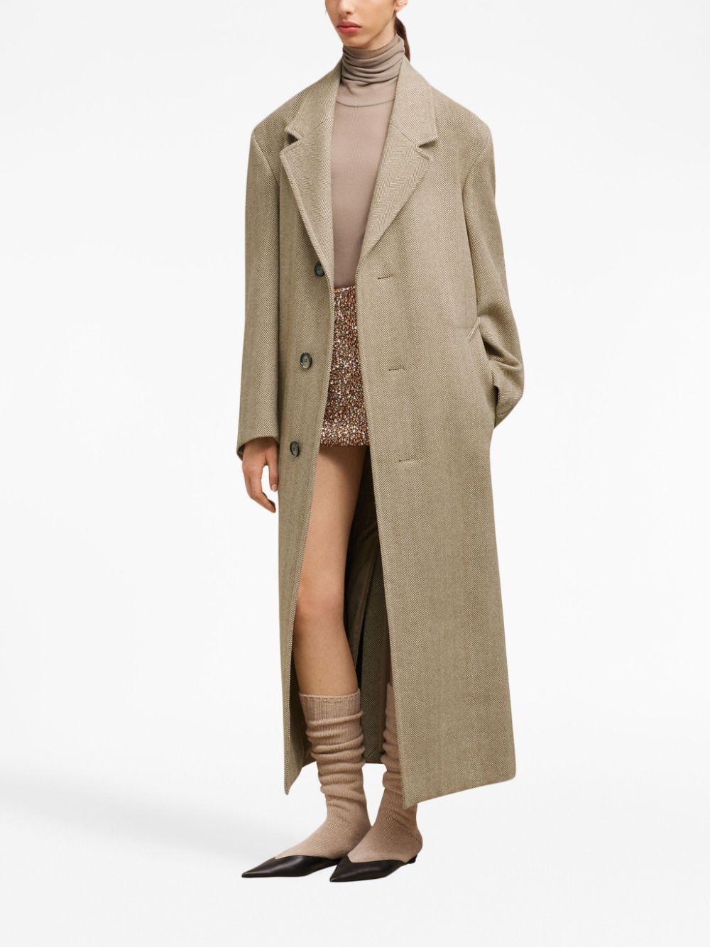 single-breasted long coat - 3