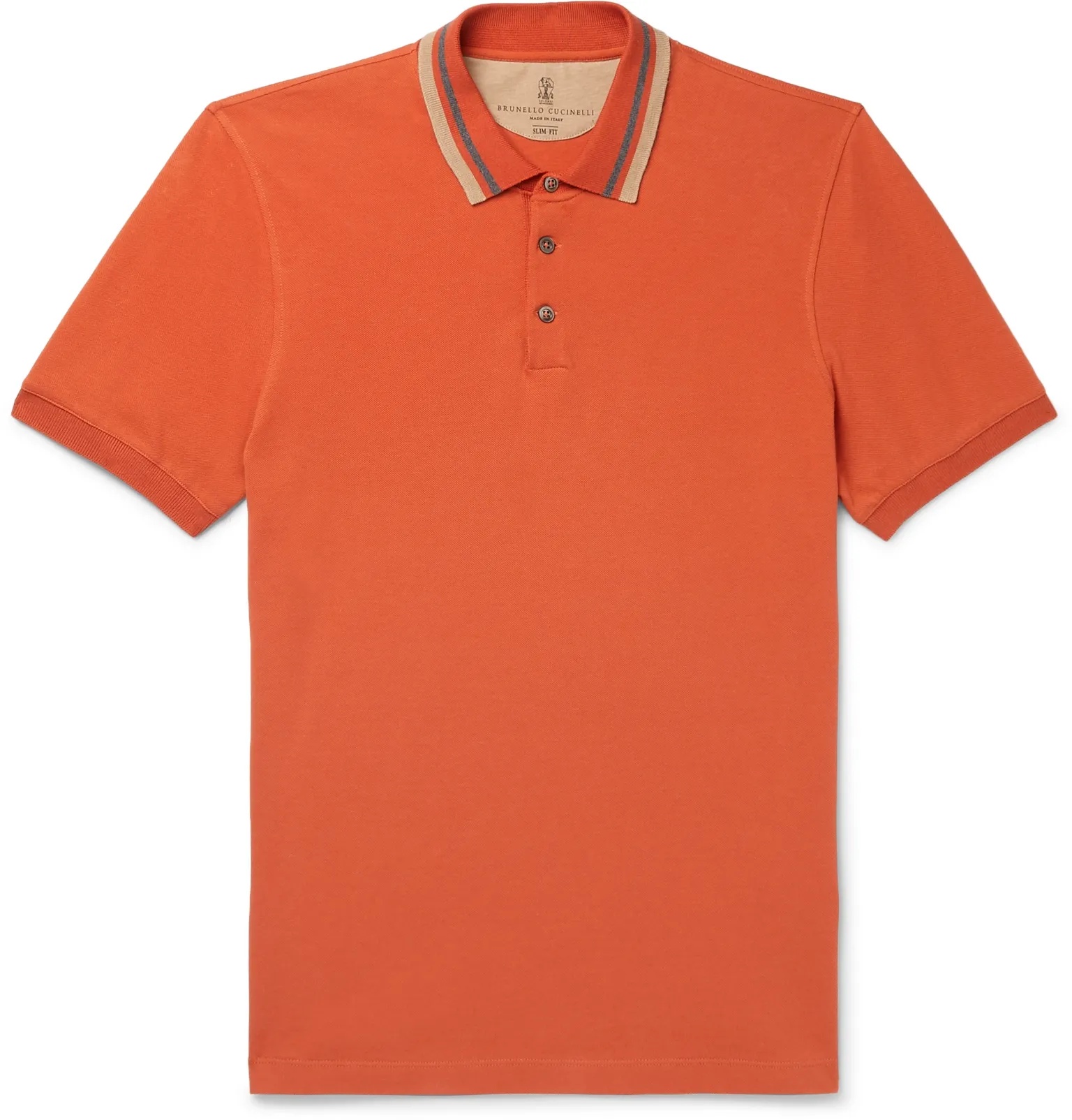 Slim-Fit Contrast-Tipped Cotton-Piqué Polo Shirt - 1